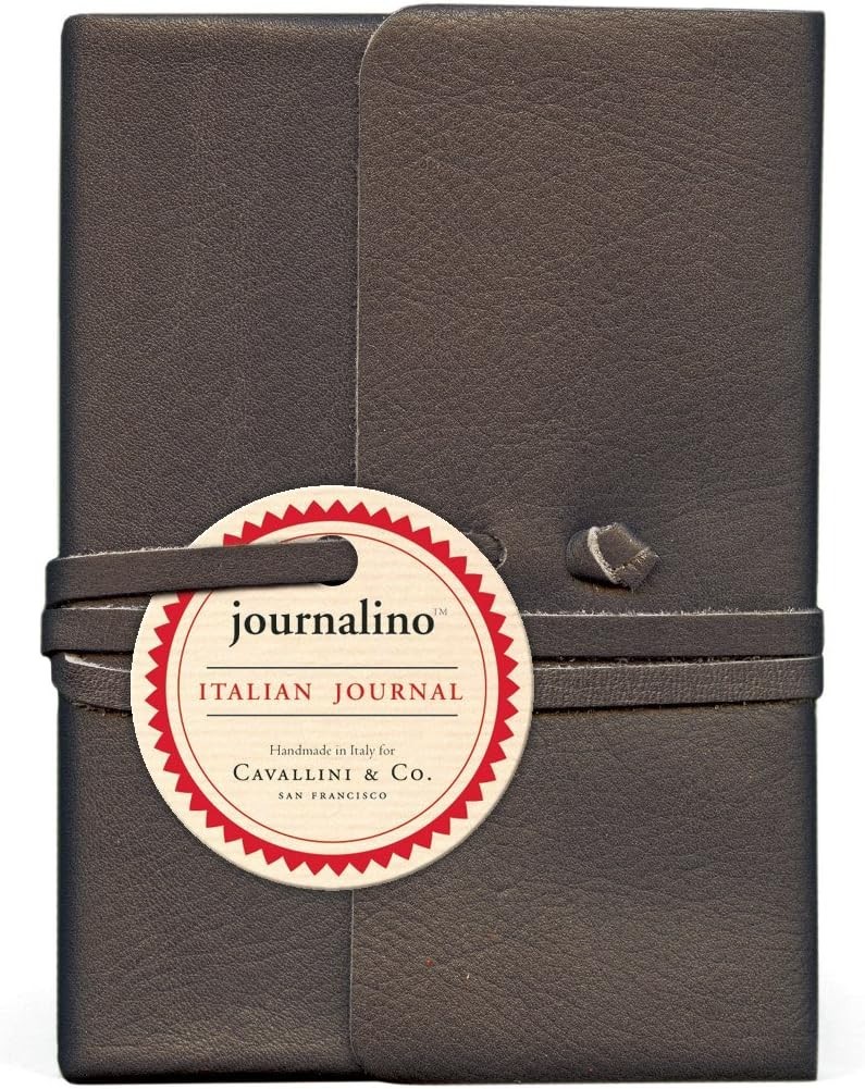 Cavallini Papers & Co Journalino Leather Journal, 3.25X4.25-Inch CHARCOAL Italy