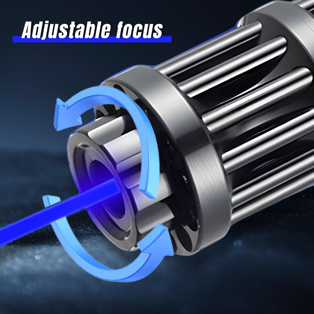 Adjustable High Power Blue Laser Burning Light Pointer Visible Dot Torch Light