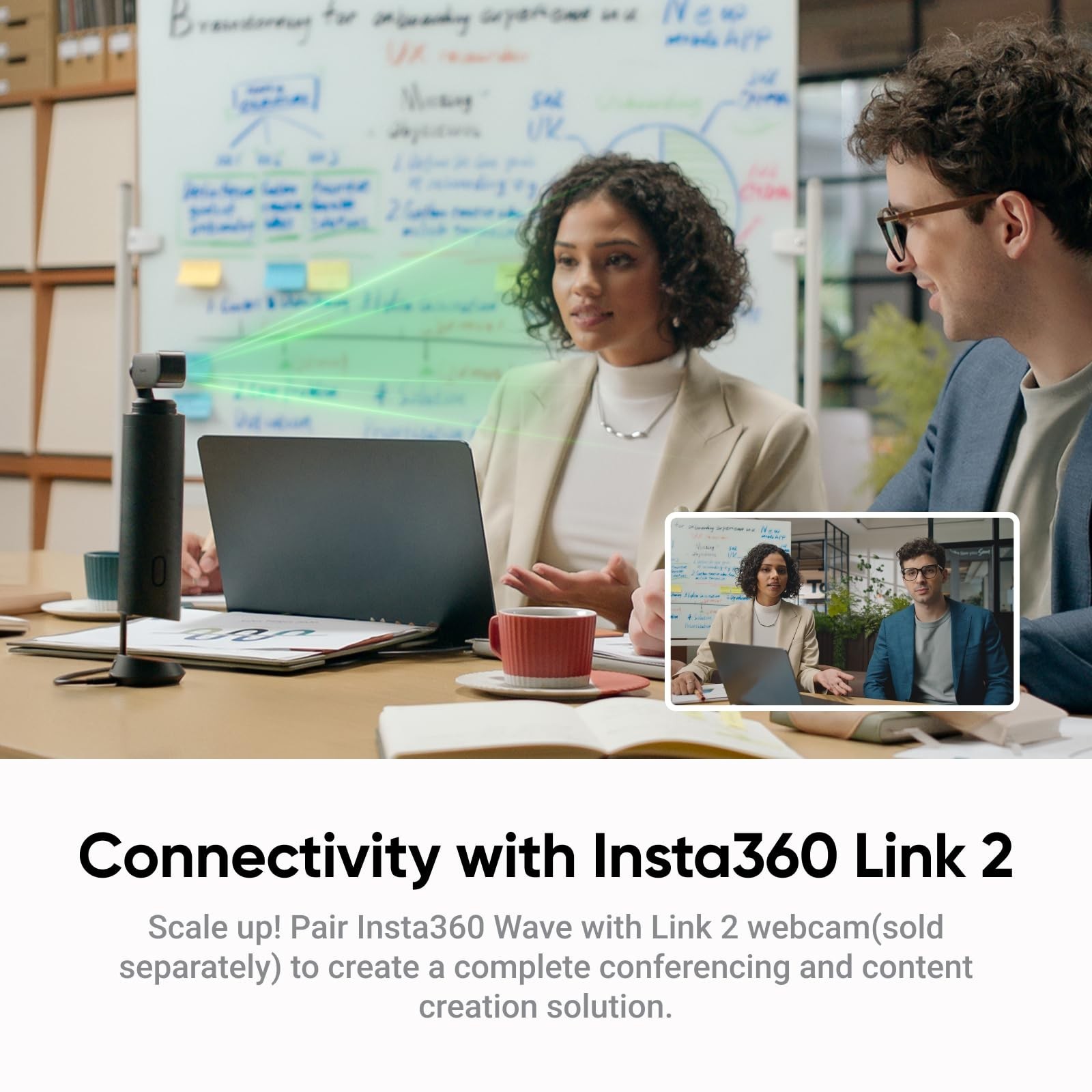 Insta360 Wave AI Conference Speakerphone with Bluetooth, Noise-Canceling Mics…