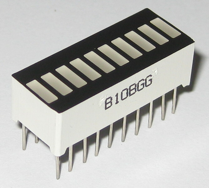 10 Segment Bright Green LED Bargraph Display Module – 2.5 V – 20 Pins – 5×1.8 mm