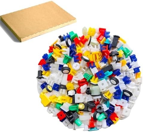 200 Pcs Mixed Auto Car Nylon License Plate Screw Inserts Nylon Grommet Nut Assor