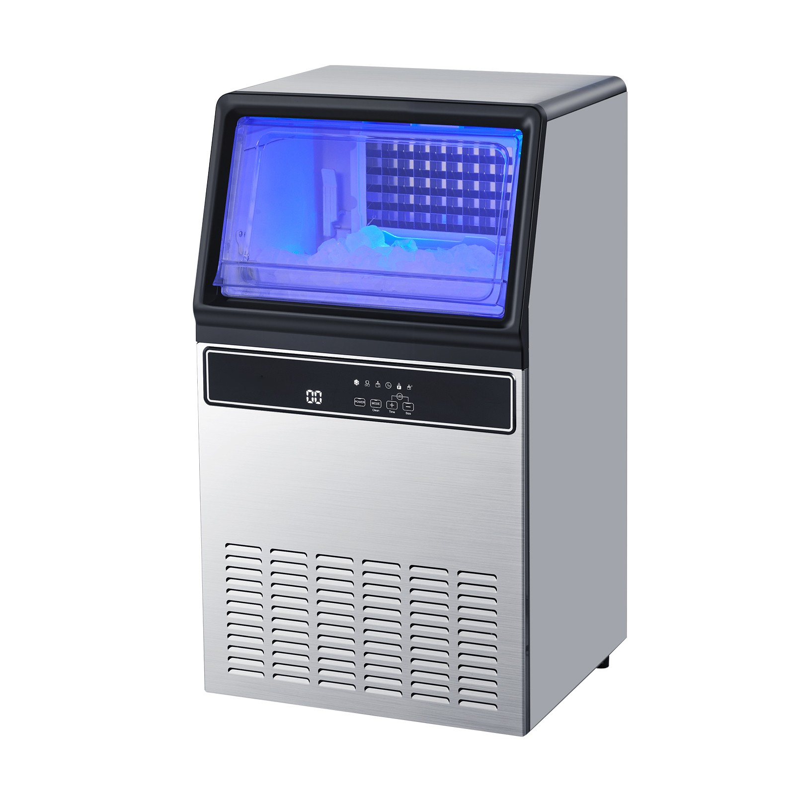 Uimoso 130Lbs Commercial Ice Maker Bar Restaurant Ice Cube Machine 33Lb Storage