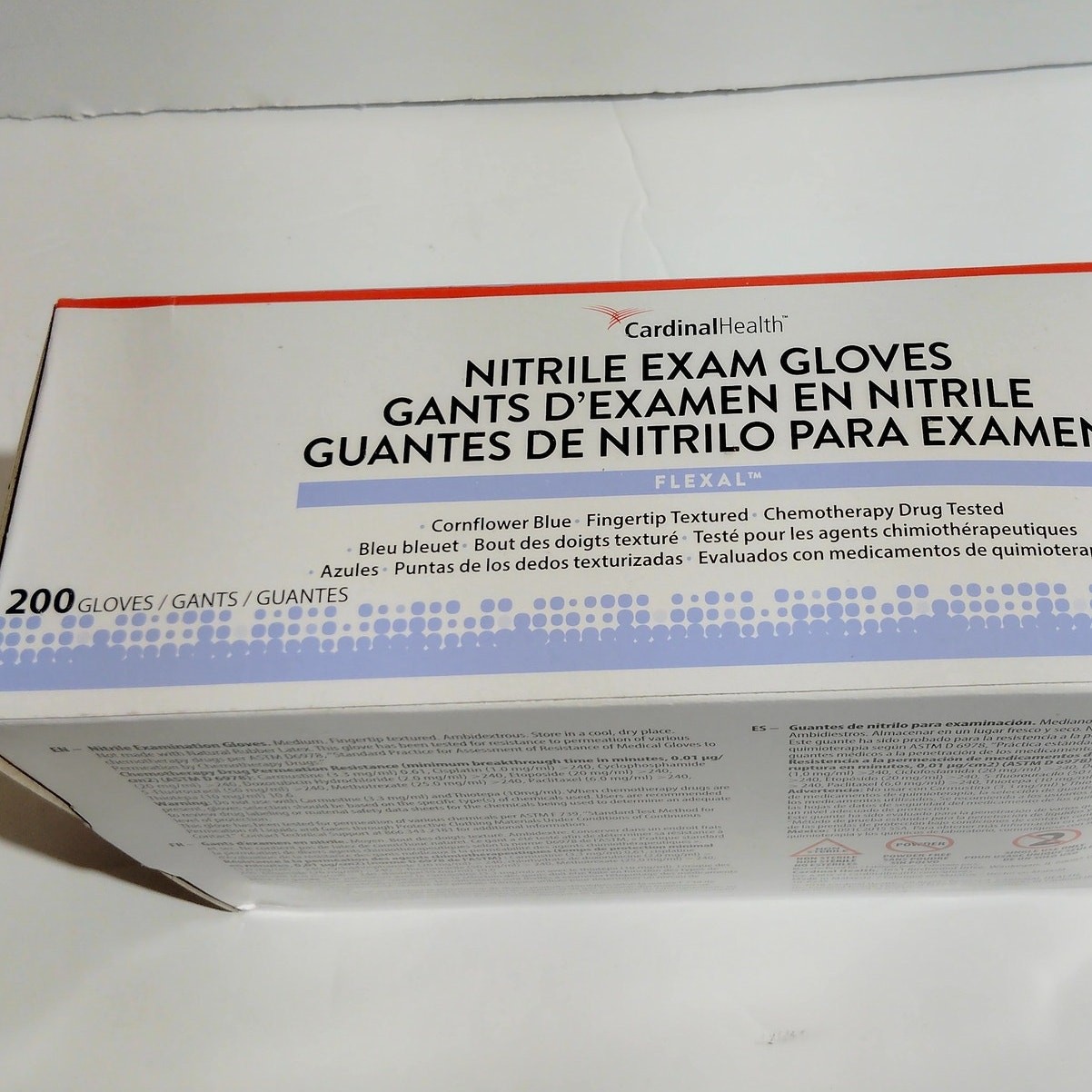 Disposable Nitrile Gloves, L, Non‑Sterile, Powder‑Free, Latex‑Free, 1 Box of 200