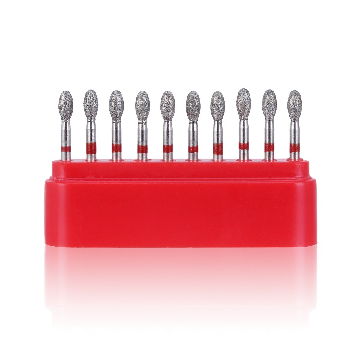 10 Box Dental Diamond Burs FOOTBALL 379-023F FINE RED DEFEND Friction Grip