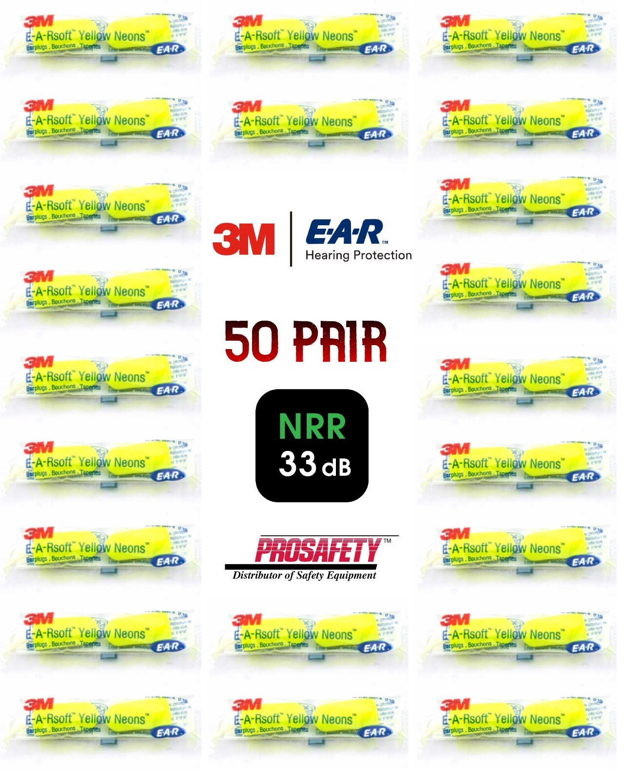 3M EARsoft 3121250 Noise Reduction 33db Foam Disposable Ear Plugs Sleep Aid 50PR
