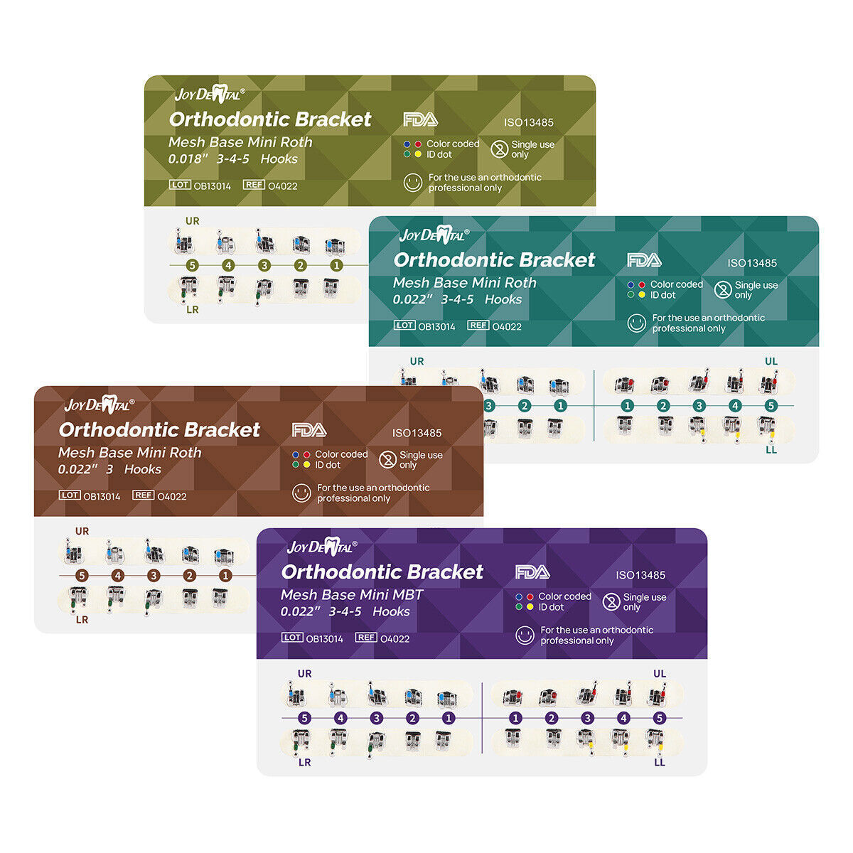 20X Soportes metálicos para ortodoncia Dental Mini Roth/MBT 022/018 ganchos 345