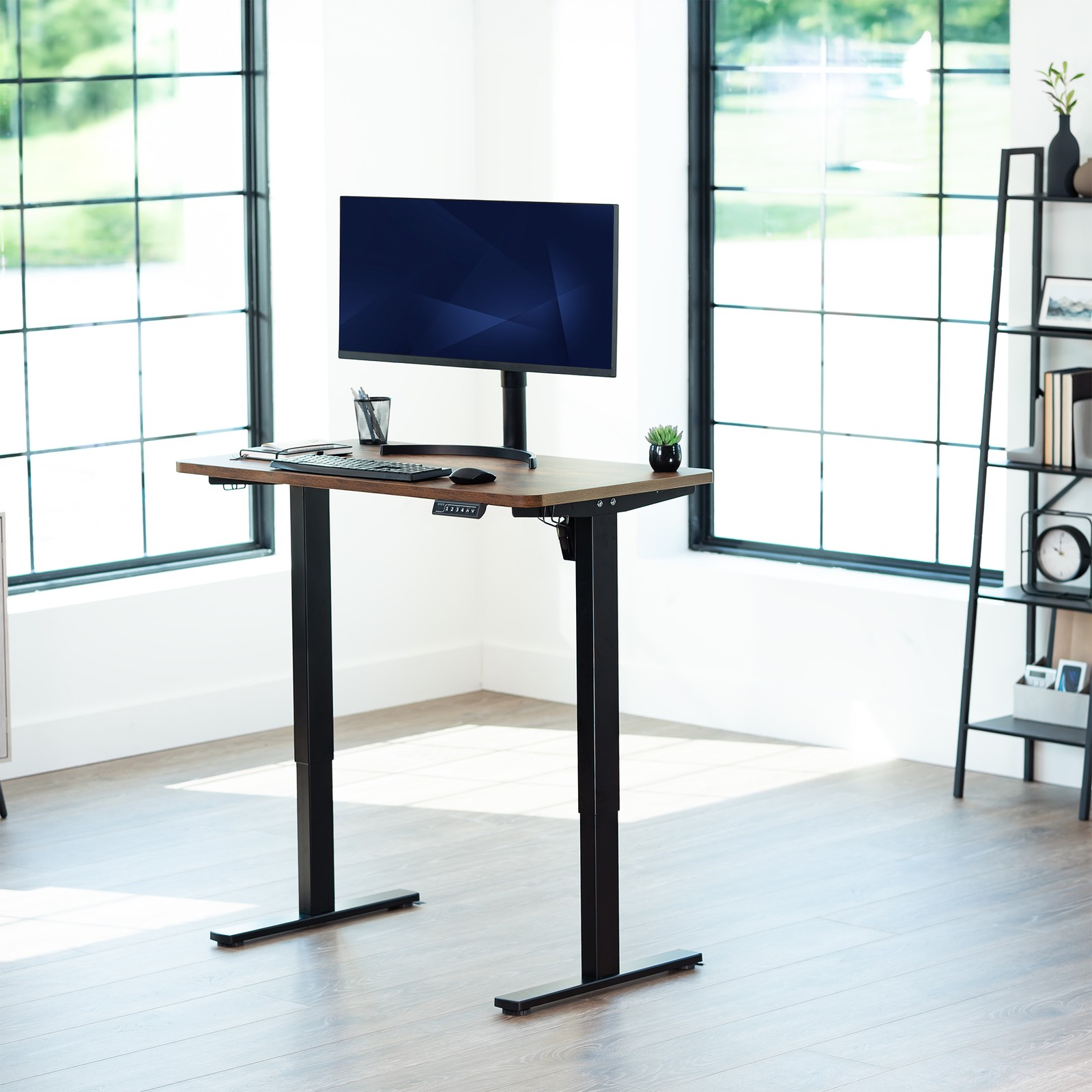 VIVO Rustic Vintage Brown 43×24 inch Universal Tabletop for Sit Stand Desk Frame