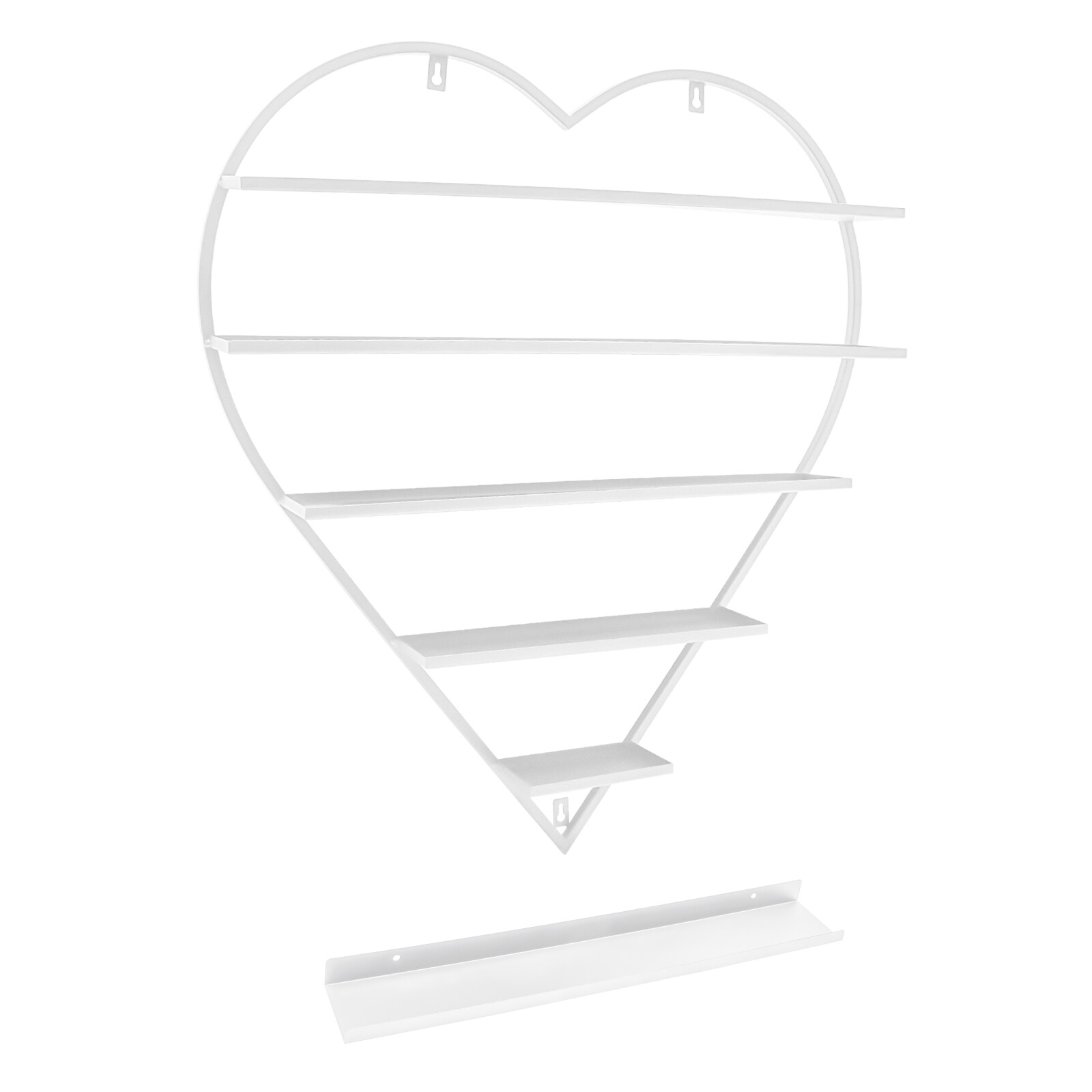 White Wall Nail Polish Storage Racks Heart-shaped Display Rack Polish Organizer