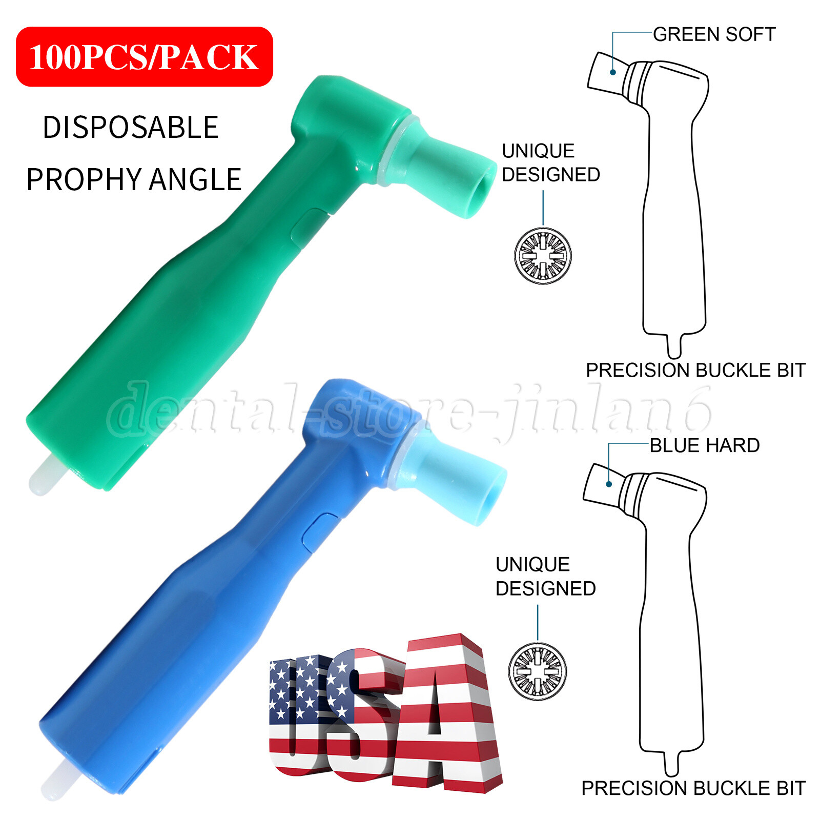 100/500/pk Top Prophy Angles Firm Cups Quality Dental Disposable Prophy Angle US