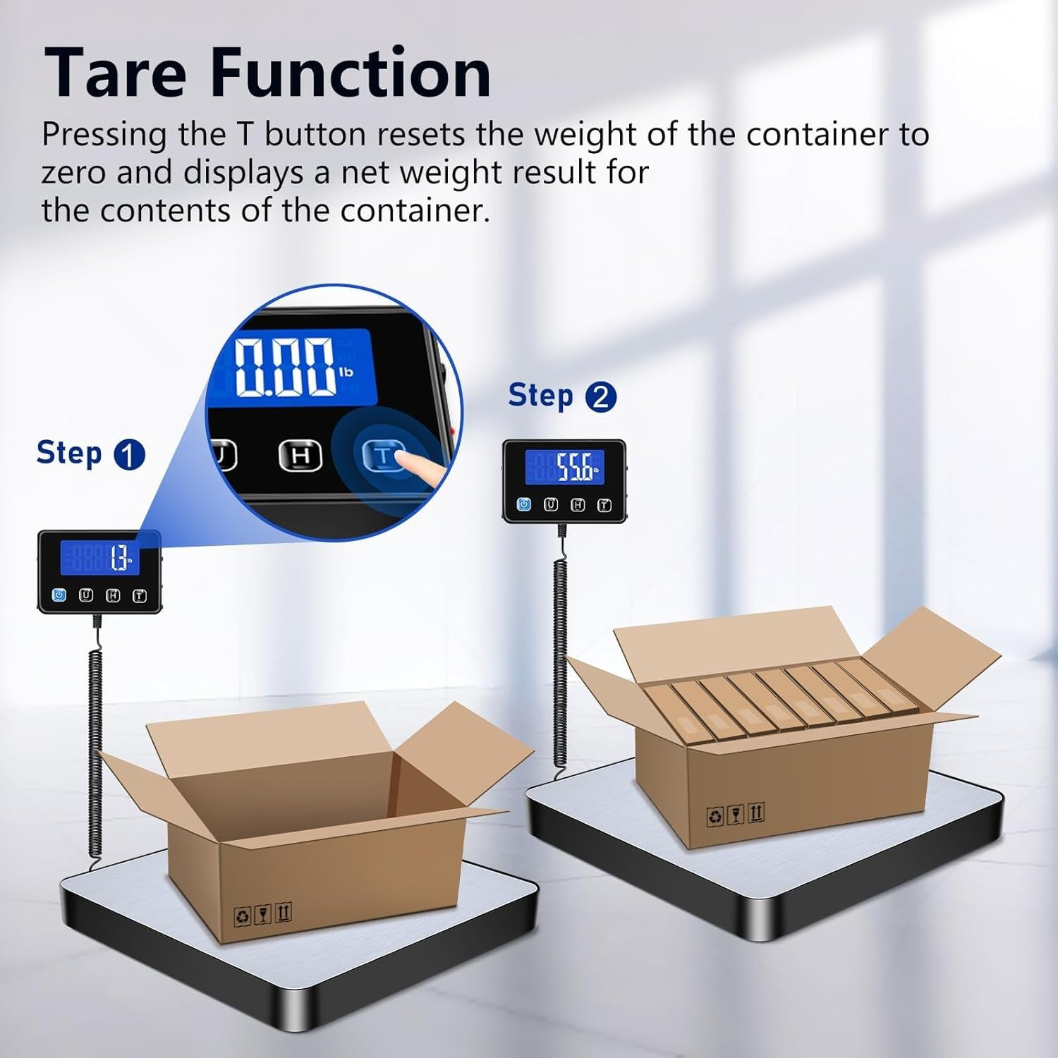 Shipping Scale, 440Lb/0.35Oz High Accurate Digital Postal Scale with Hold/Tar…