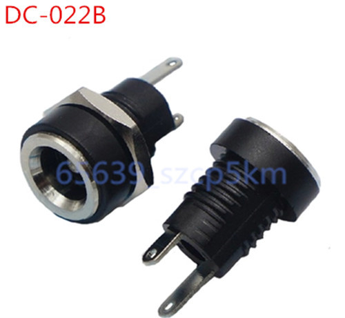 10Pcs DC022B DC Power Supply Jack Socket Female Panel Mount Connector 5.5*2.5mm