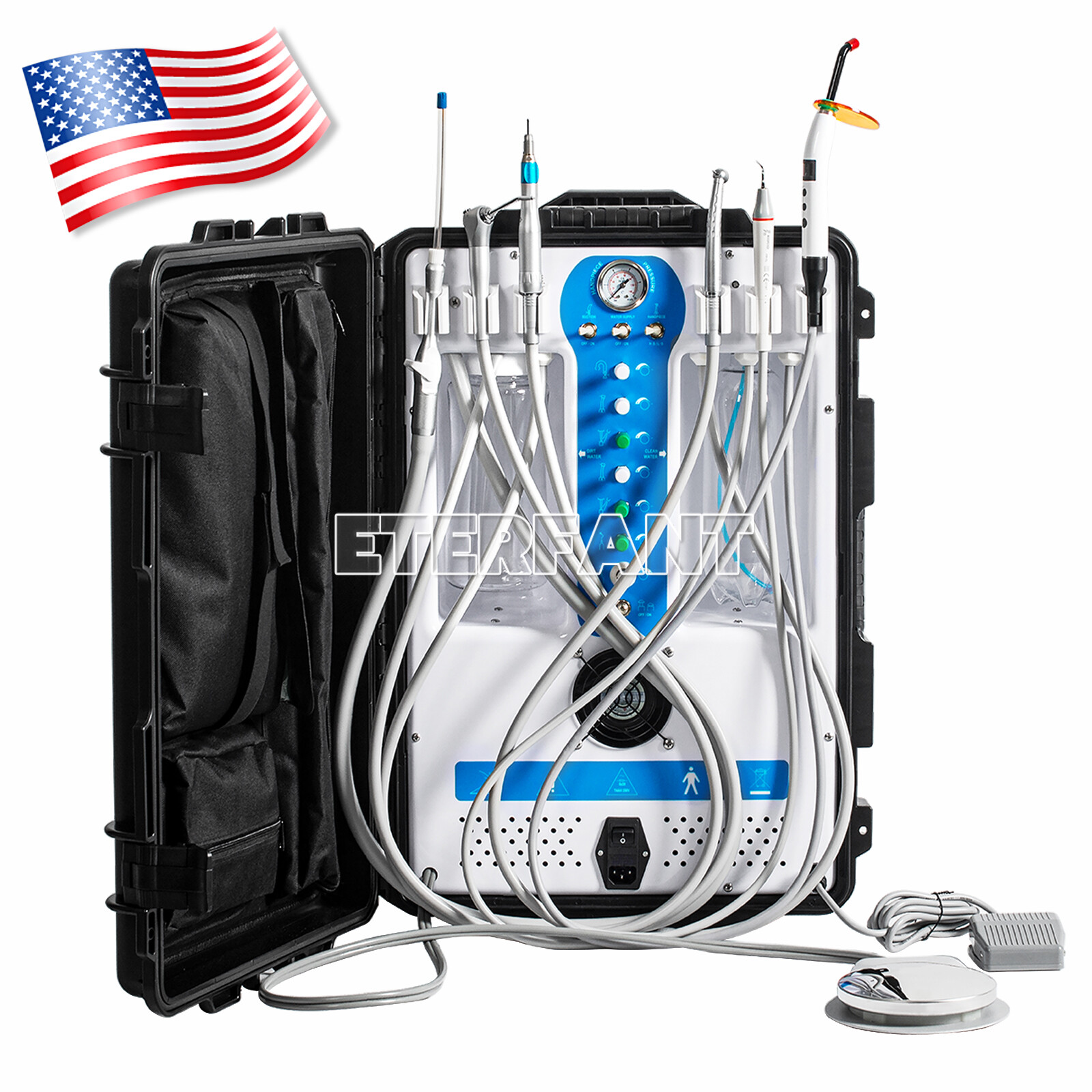 Dental Unit System Air Compressor/Delivery Cart Treatment/Turbine Unit 4Hole US