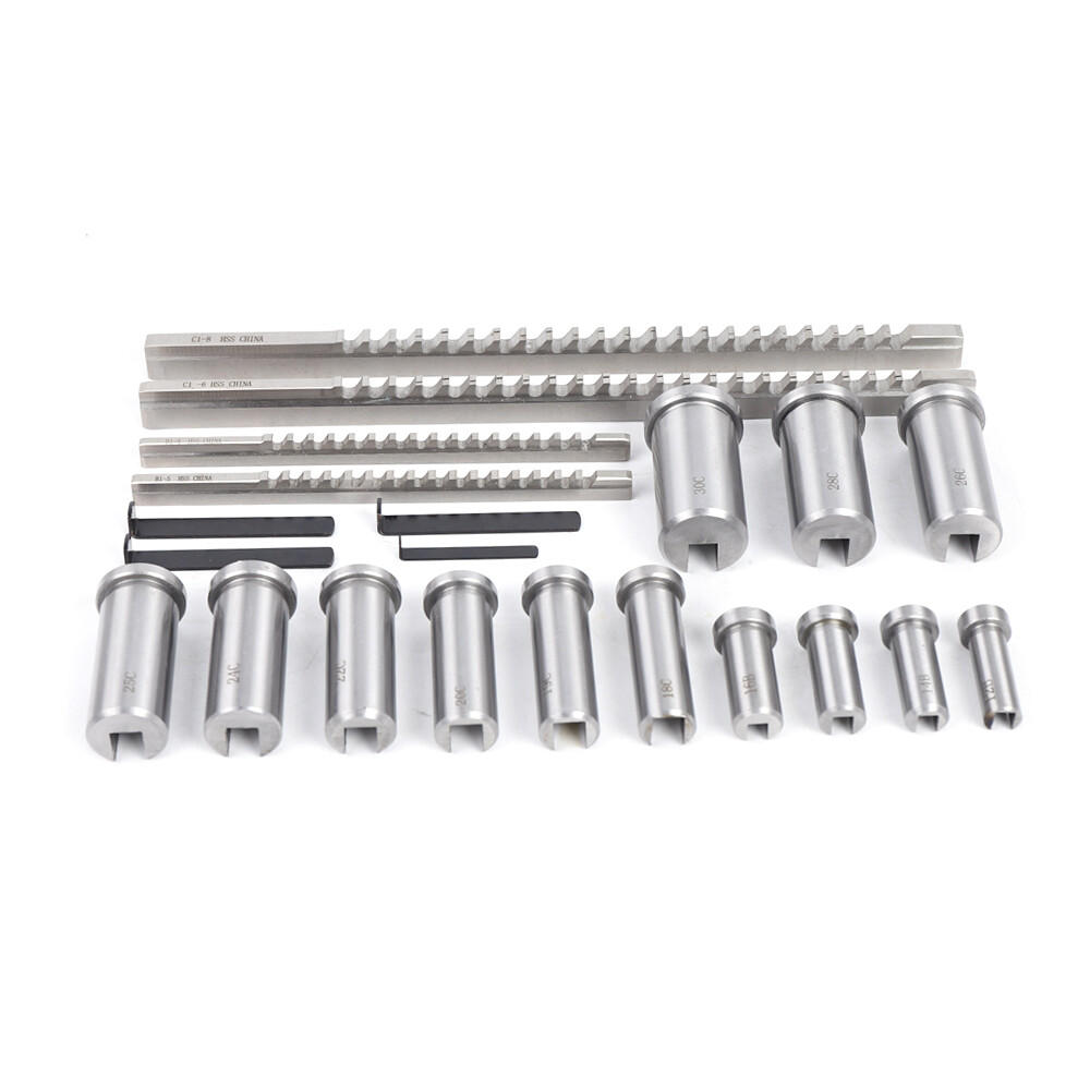 22pcs Keyway Broach Kit Metric Size Set HSS CNC Metalworking Tool