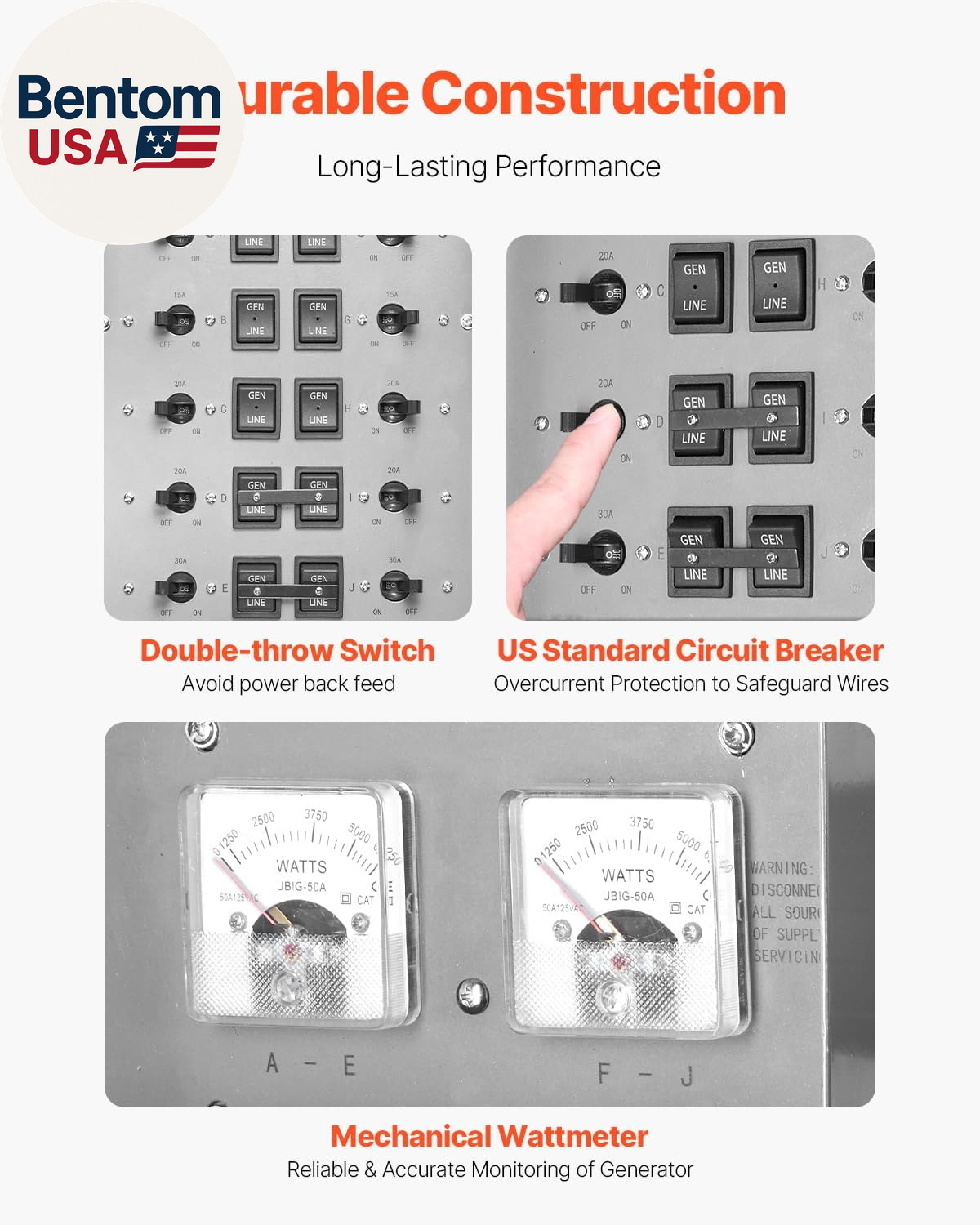 Manual Transfer, 50-Amp 10-Circuit, Prewired Generator Transfer Kit with CS6375