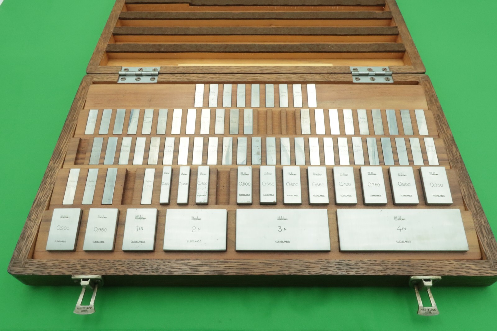 Webber Gage Block Set .1001″ to 4″ 75 Piece Set Missing 6 Blocks Cleveland OH