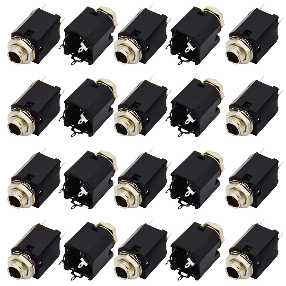 20x 1/4″ 6.35mm Stereo Jack Socket Audio Plug For Guitar Pedal/Amp/ Diy USA