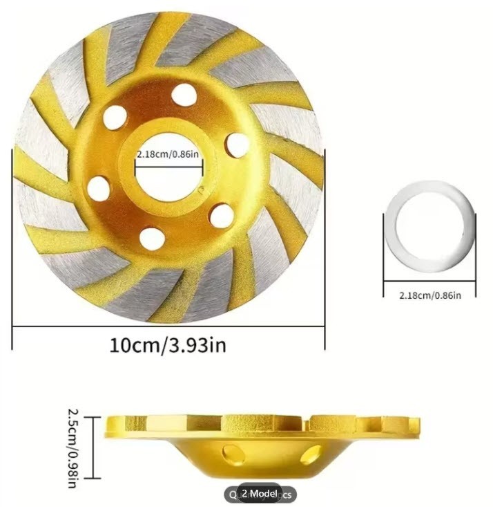USA 2-PCS 4 inch Diamond Segment Grinding Wheel Disc Grinder Cup Concrete Stone
