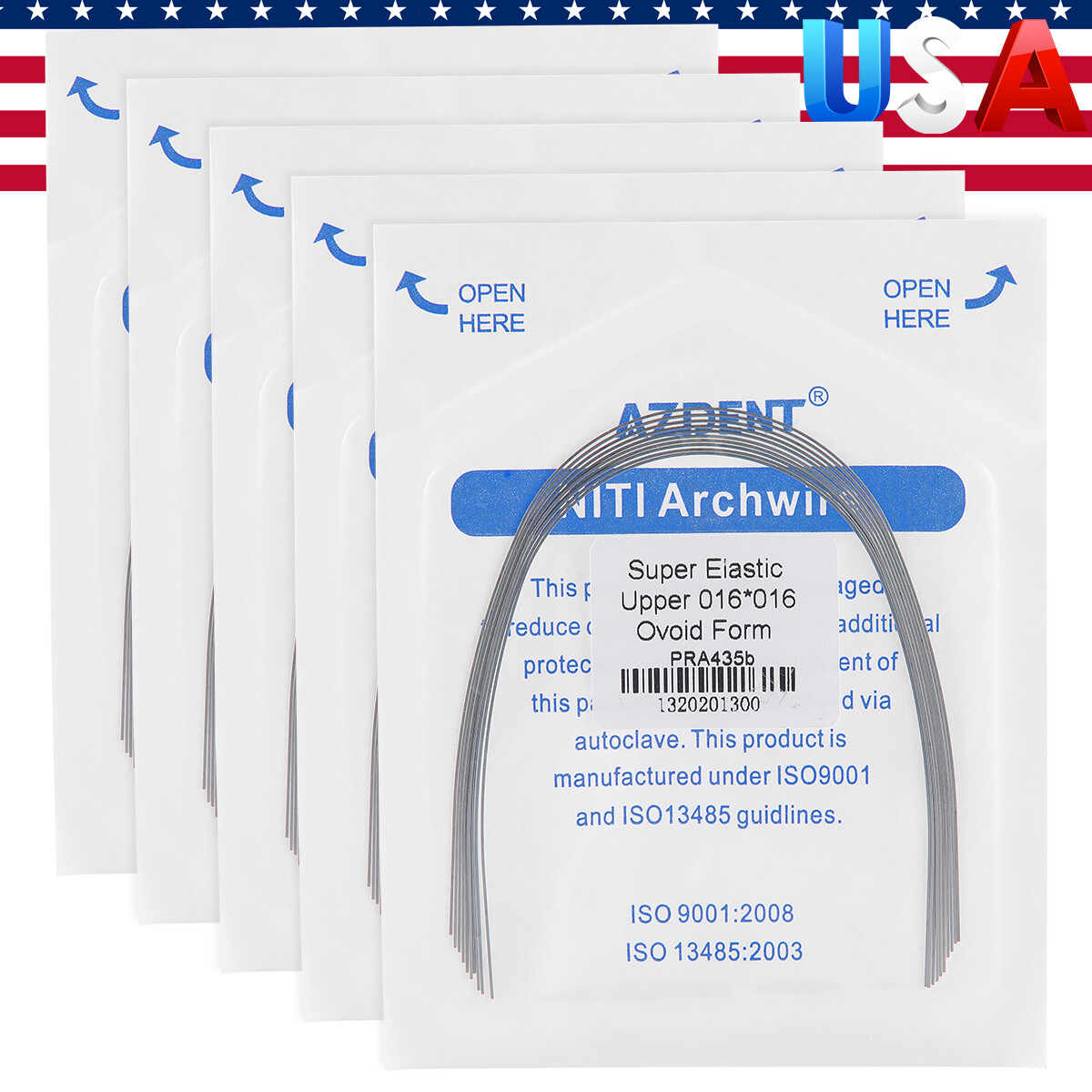 AZDENT Dental Ortho Super Elastic Rectangular Arch Wire Niti Ovoid upper/Lower