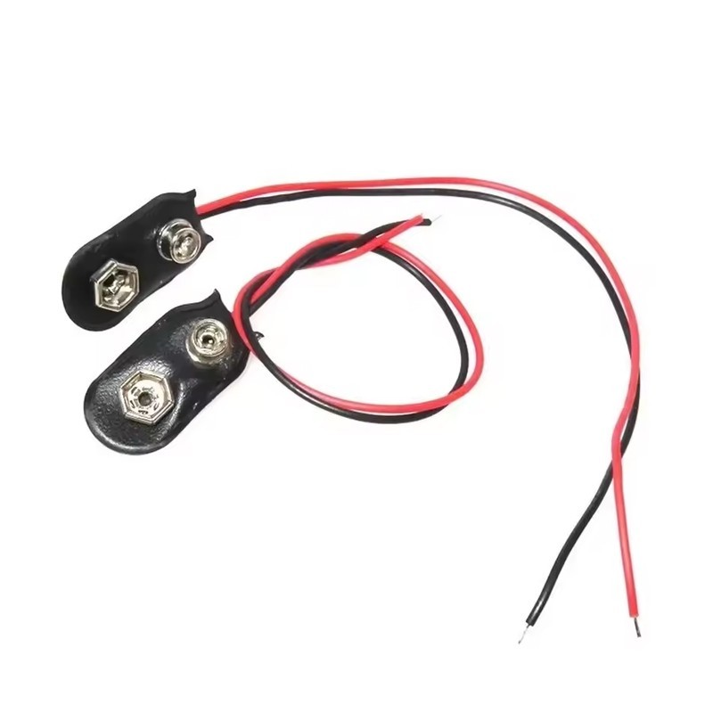 5Pcs 9V Battery Connector Clip I-Type 9 Volt Hard Plastic Shell Wire Leads