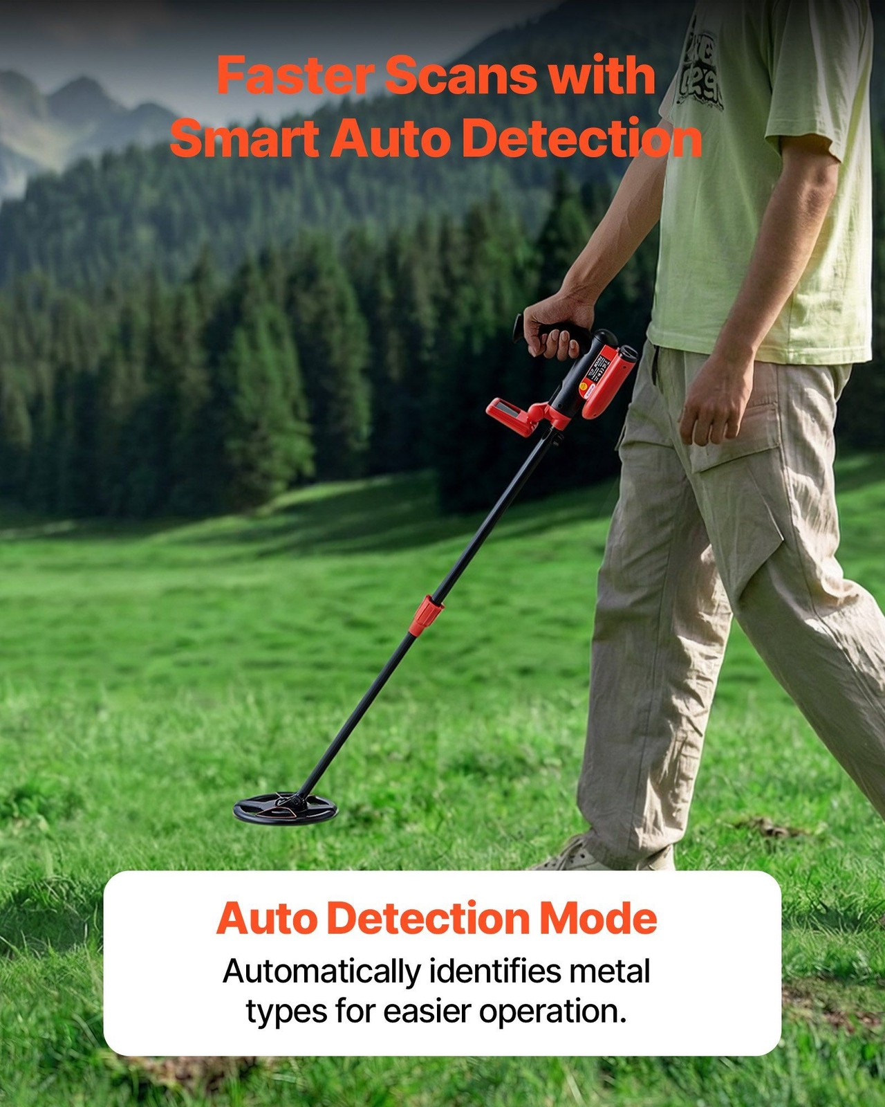 6″ High-Accuracy Metal Detector—IP68 Coil, 5.8kHz, LCD, 22.8-33.8″ Telescopic
