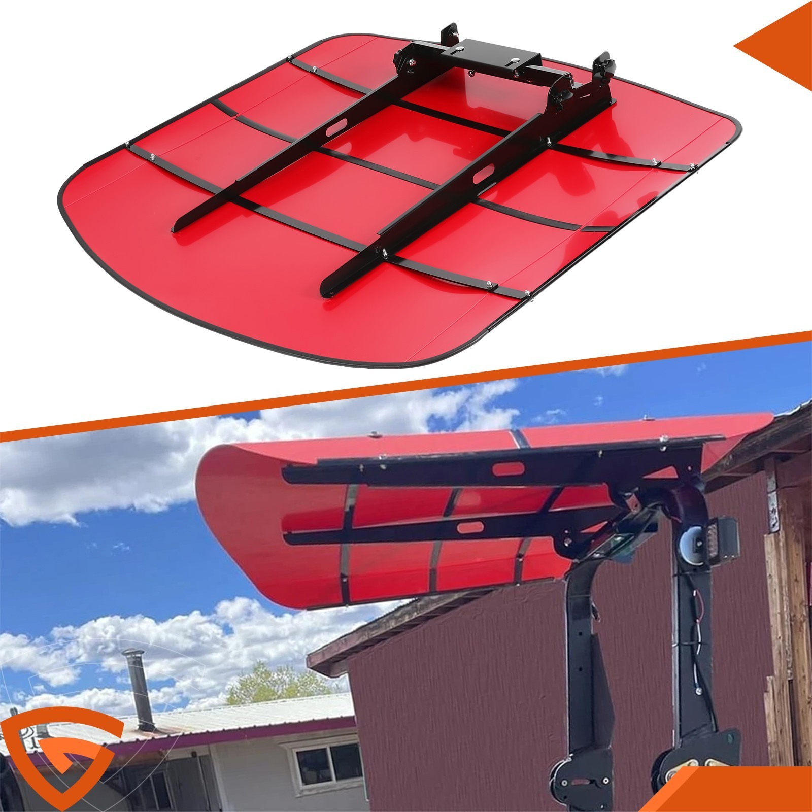 Sun Shield Tuff Top Tractor Canopy For 2″ x 2″ or 2″ x 3″ ROPS 48″ X 52″ Red NEW
