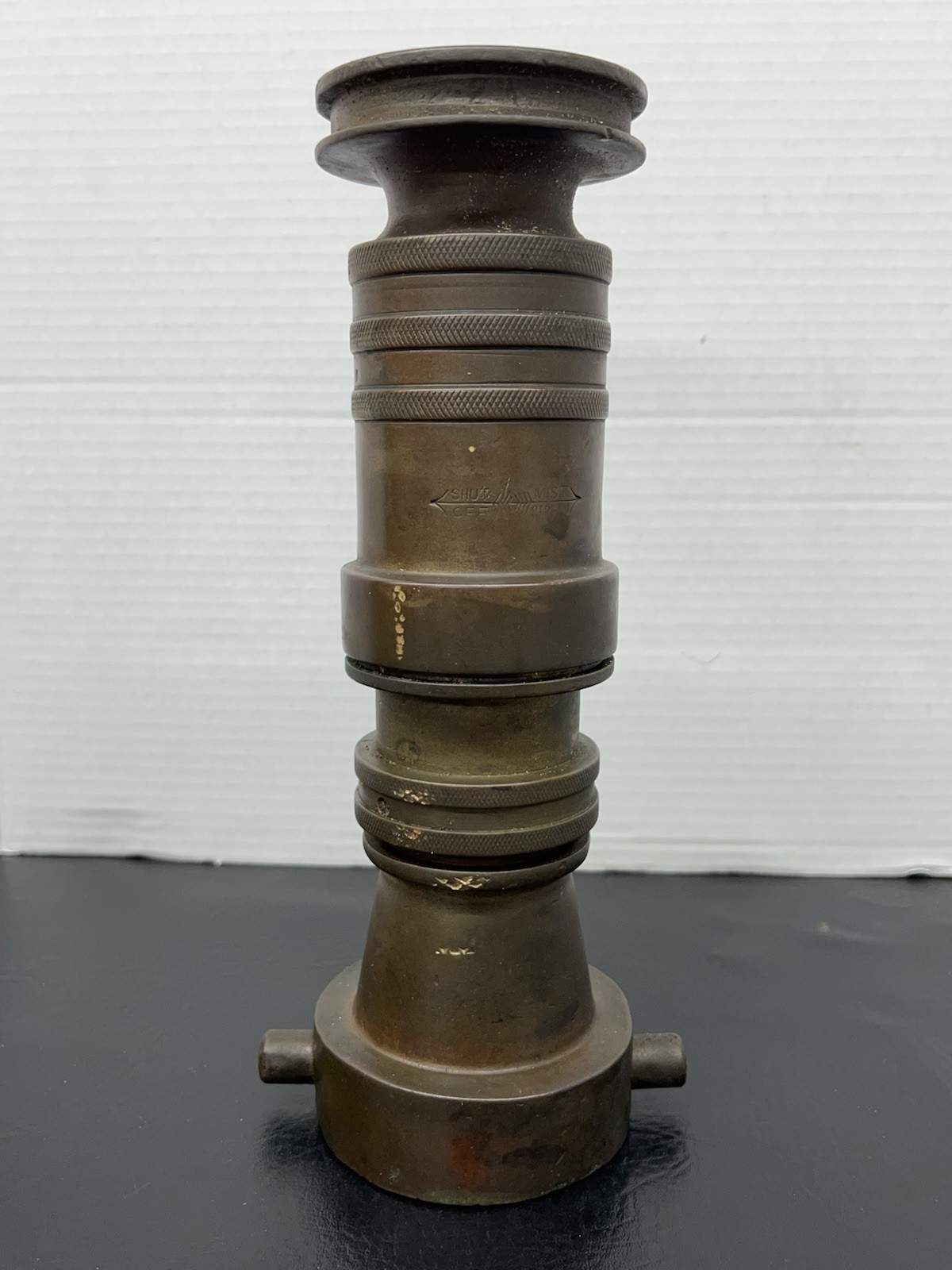 USN Navy Akron Brass Fire Nozzle Mist Stream 3” x 10 1/2” 7lbs