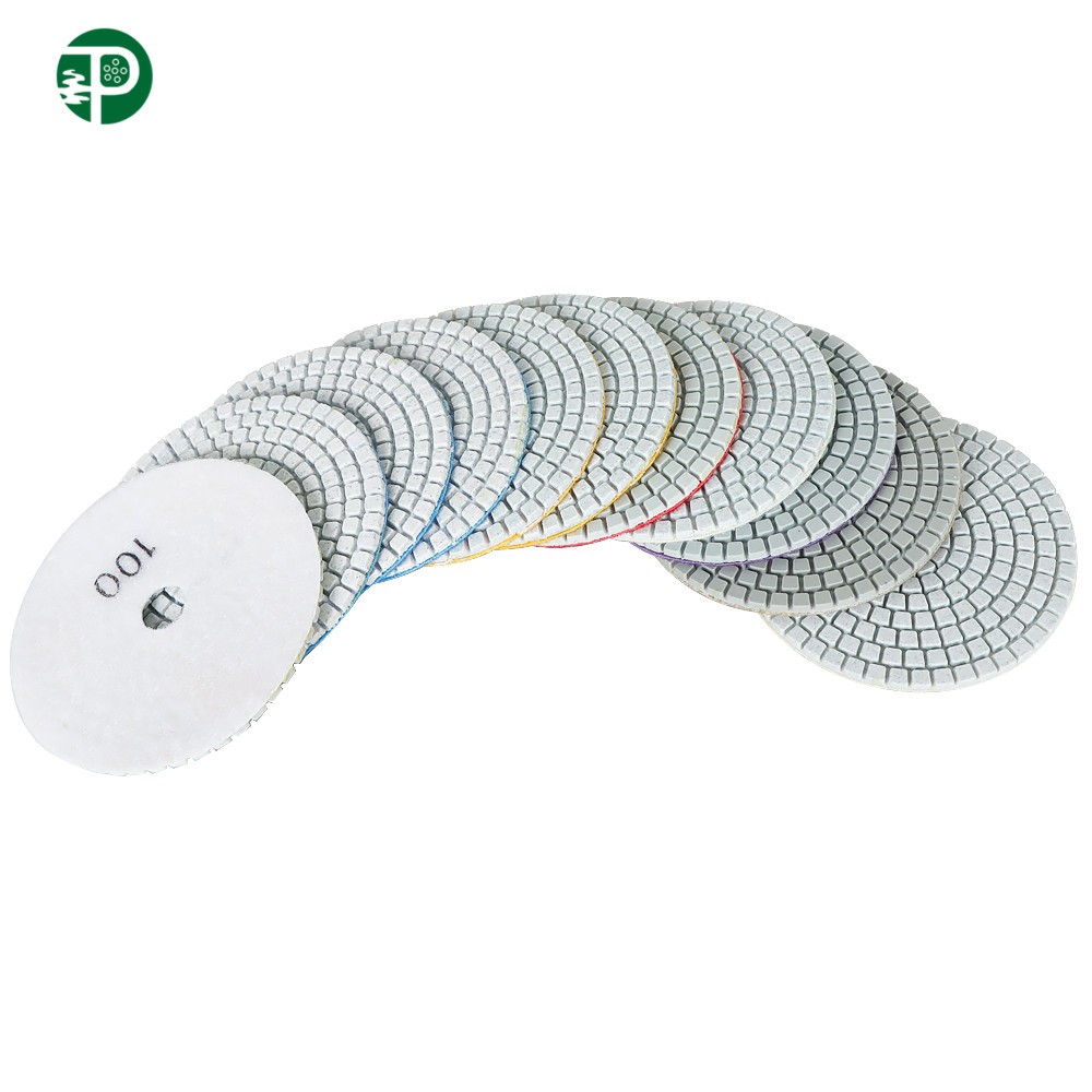 12PCS Diamond Polishing Pads Wet Dry 4″ Set Kit For Concrete Marble Granite US
