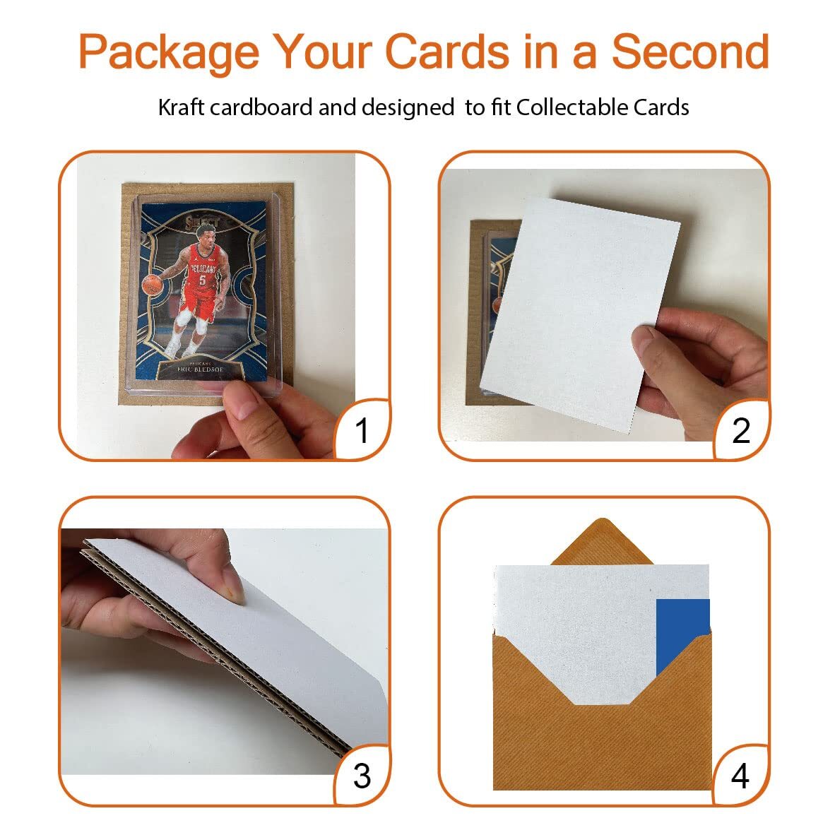 200 Packs 3.5×4.5in White Corrugated Cardboard Sheets Bulk Card Protectors