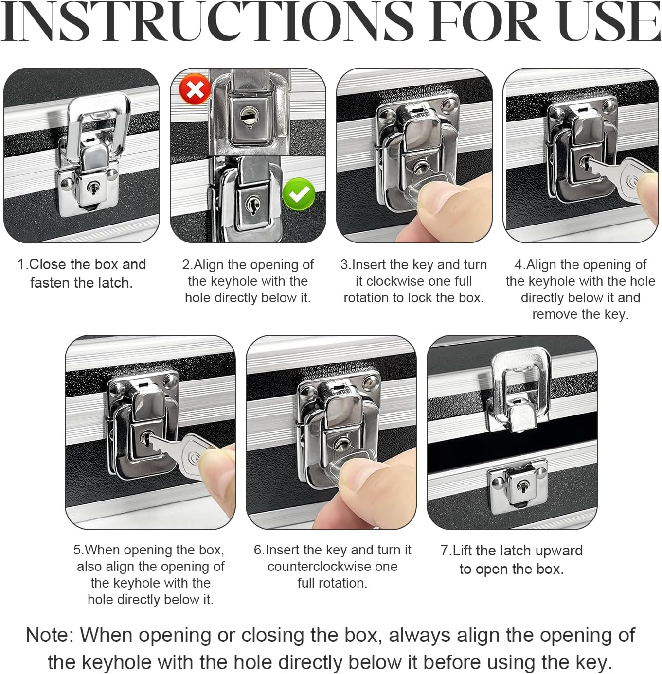 Lockable Cash Box with Key, Aluminium Alloy Money Storage Box & Single-Row Curre