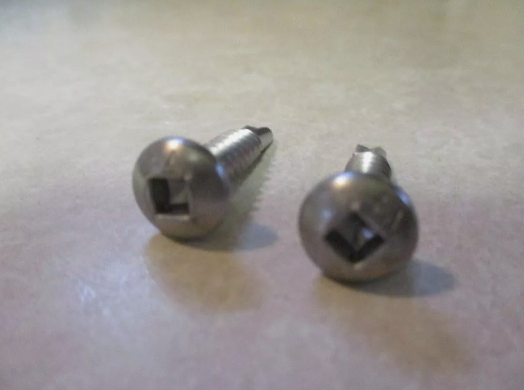#12-14 x 1″ Pan Head Square Drive Self Drilling TEK Screws 410 Stainless Qty 100