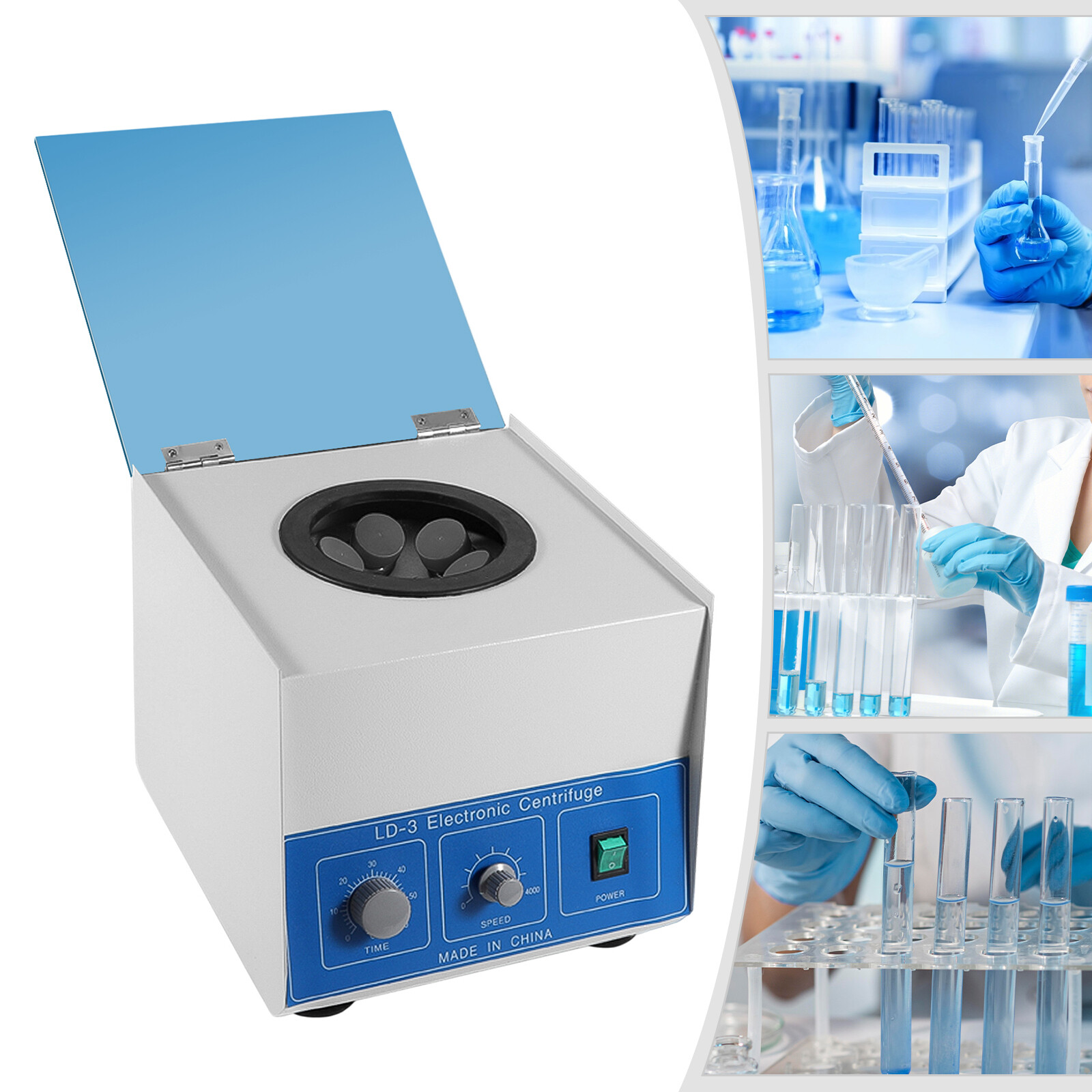 6*50ml LD-3 Electric Benchtop Centrifuge Lab Medical Practice Machine 4000rpm US