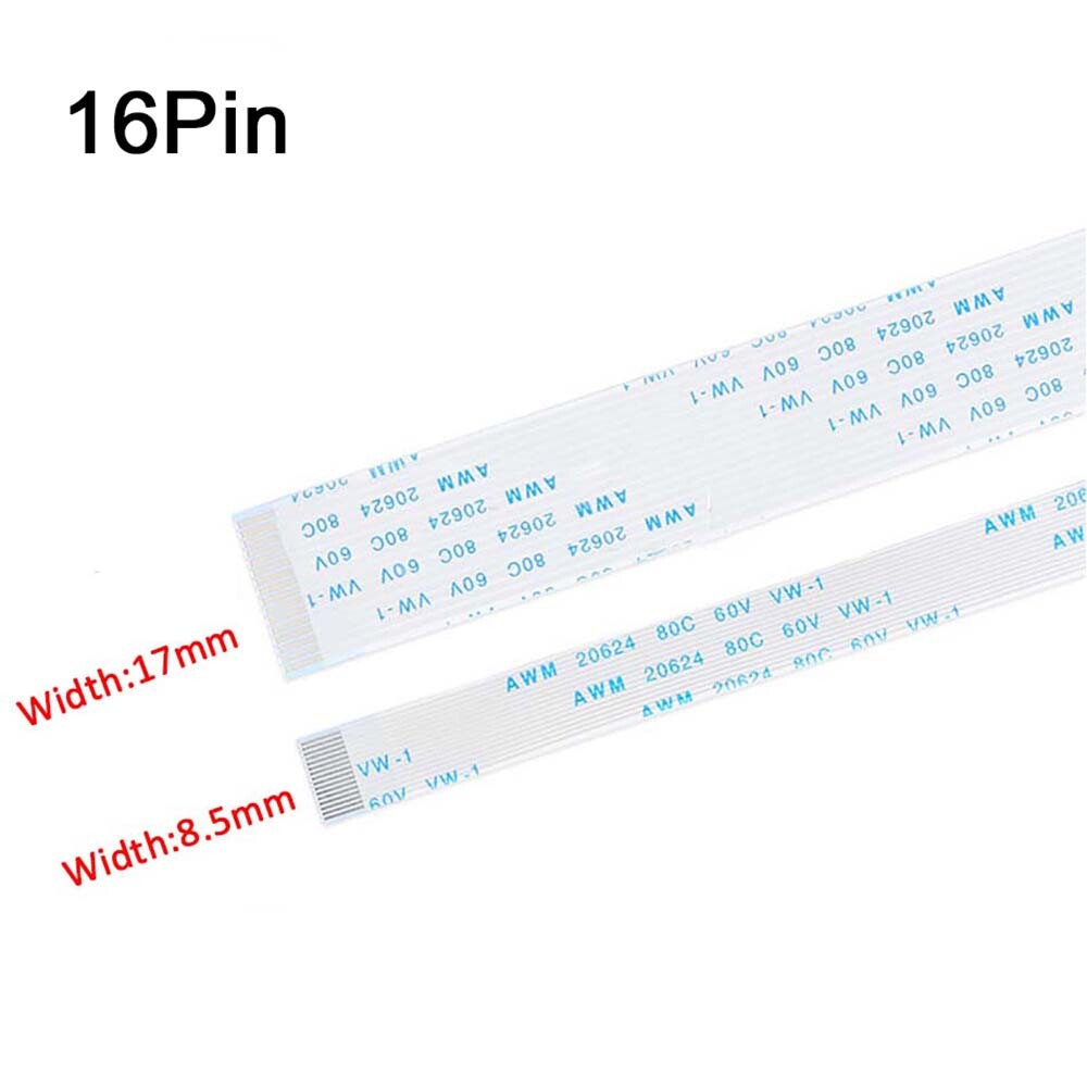 16Pin FFC Flexible Flat Cable Ribbon 0.5 / 1.0mm Pitch AWM 20624 Length 6 – 40CM