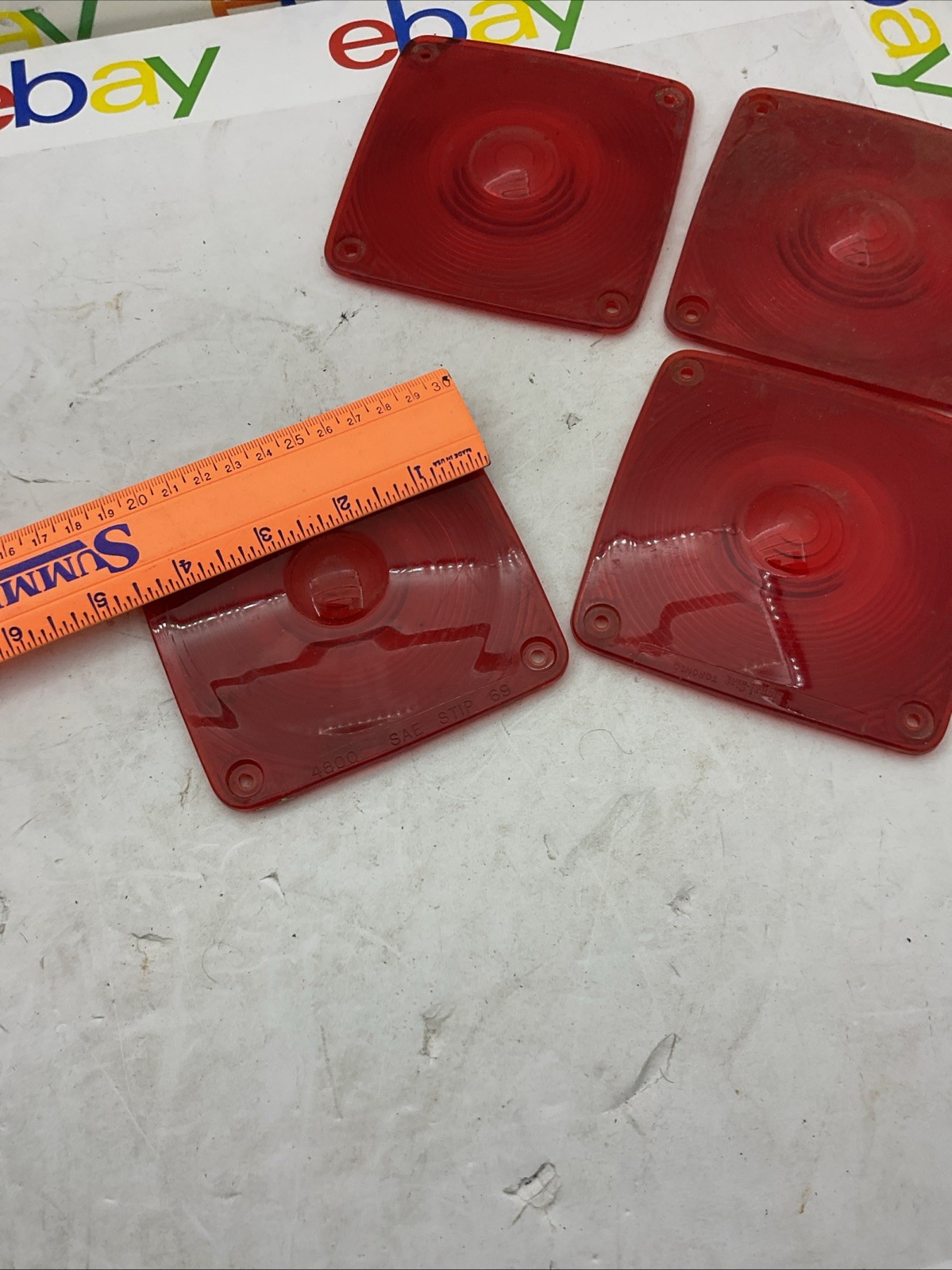Signal-Stat 4800 RED Tail Light Lamp Lens 4-1/2″ Lot Of 4 Pieces Fast Shippin