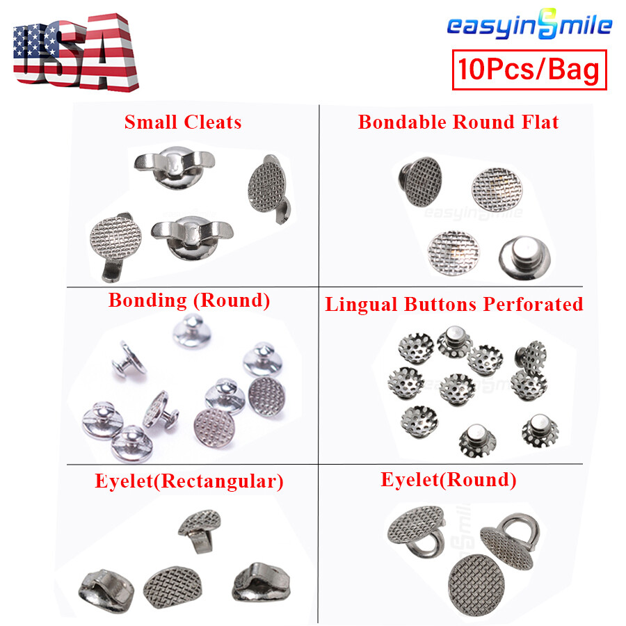 10pcs/pack Dental Orthodontic Lingual Button Stainless Steel For Teeth Treatment