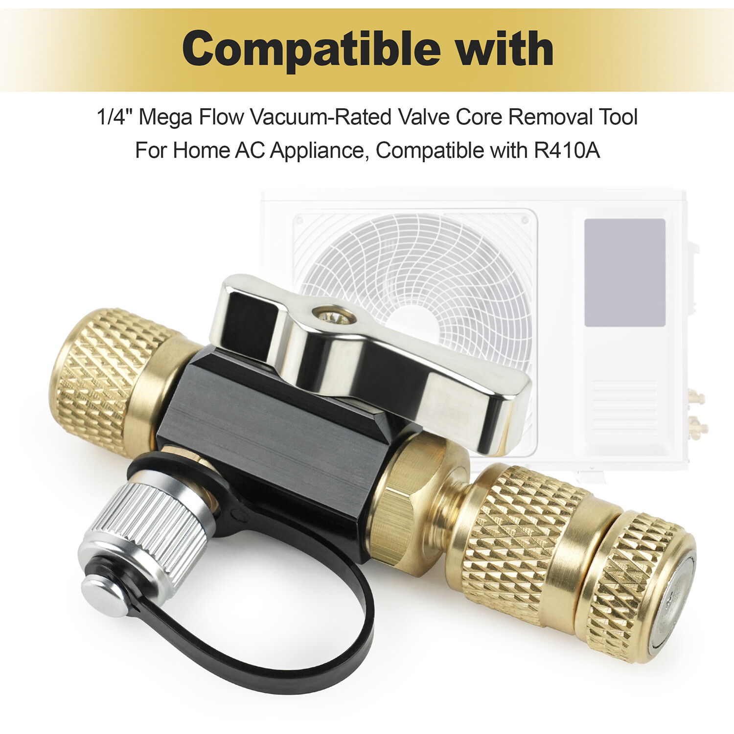 Mega Flow Vacuum Rated Valve Core Removal Tool – 1/4″ System Connection
