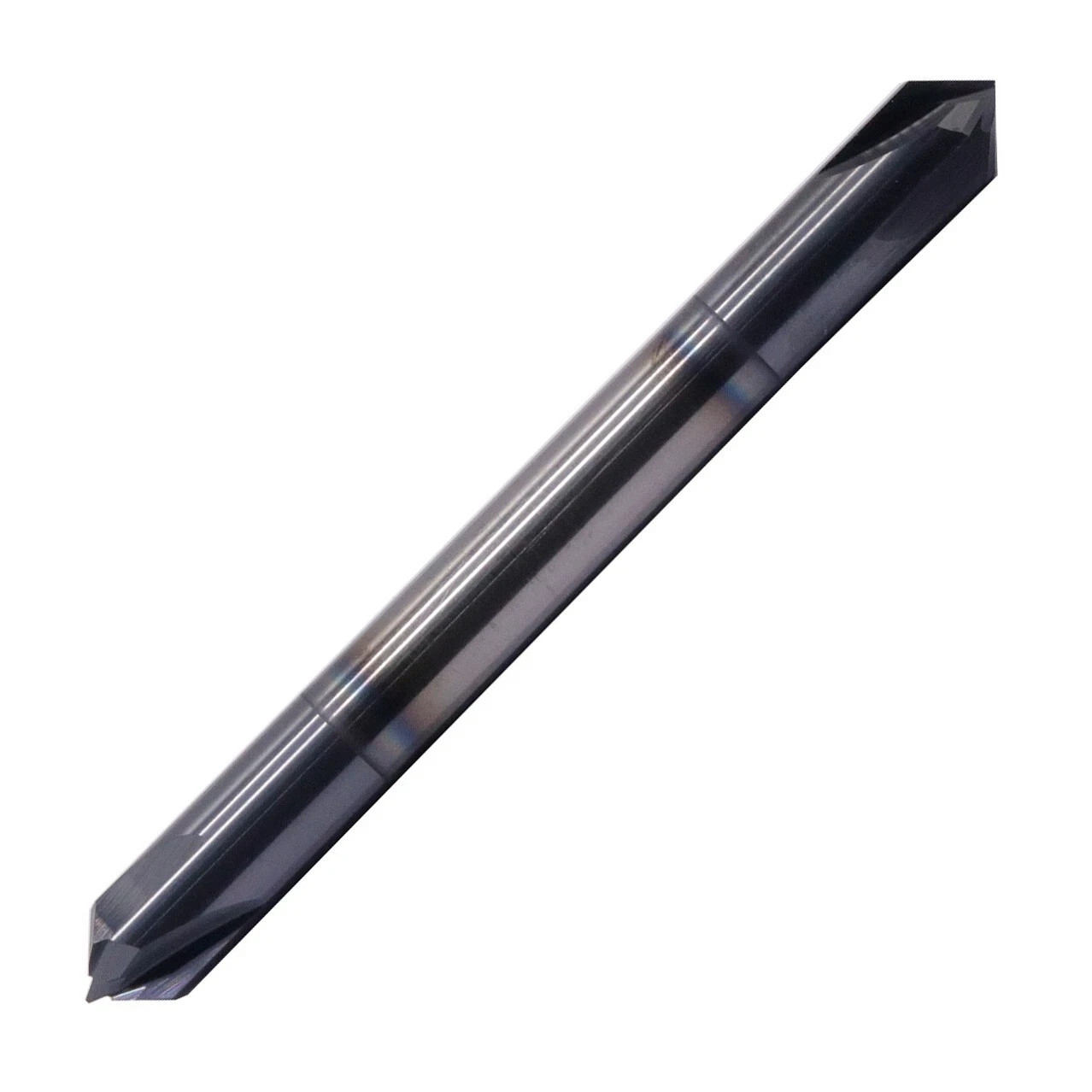 1/4″ 90 Degree 4 Flute Solid Carbide Chamfer Mill – Double End – AlTiN Coated