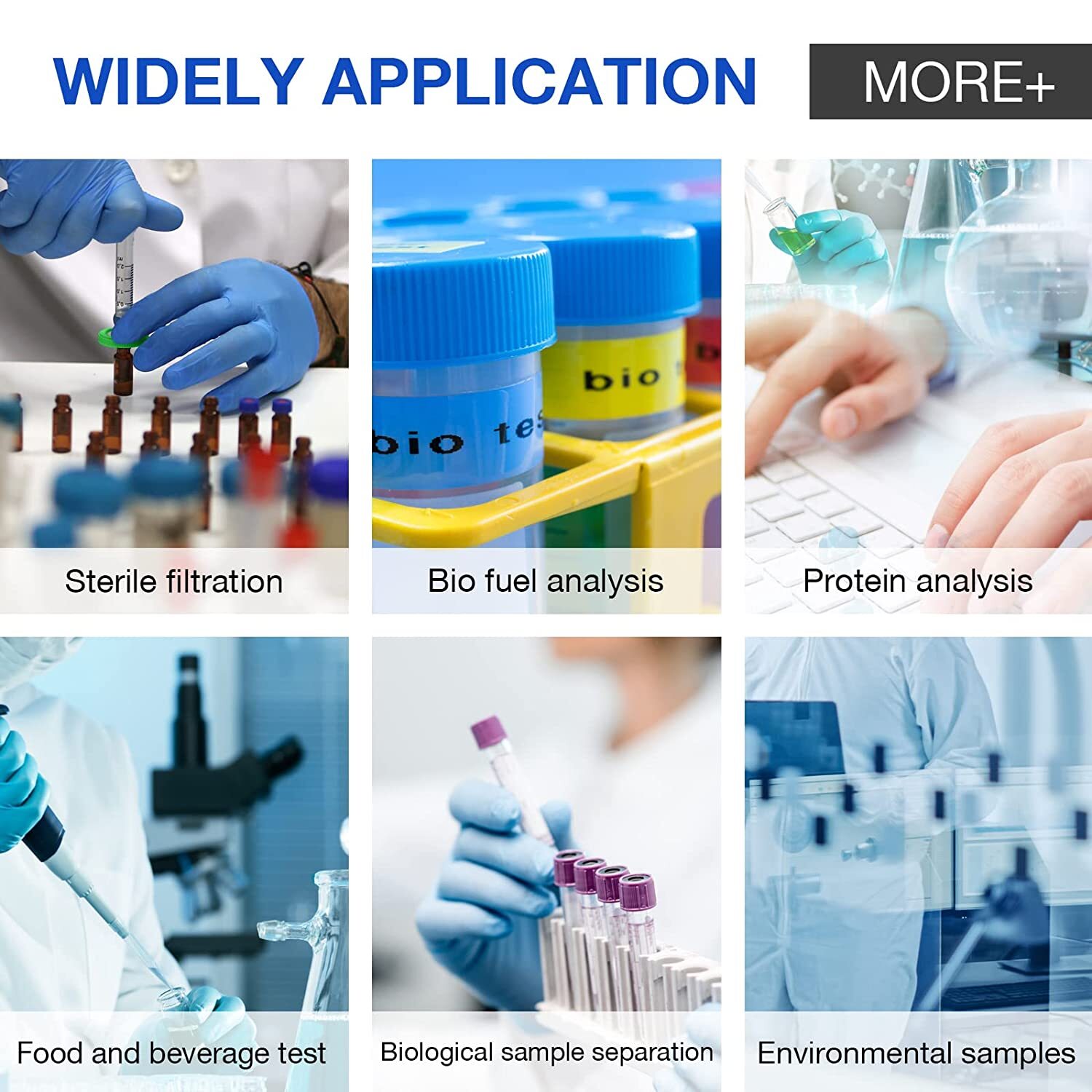 50Pcs PES Membrane Syringe Filter Sterile Lab Hydrophilic 33mm 0.22µm Individual
