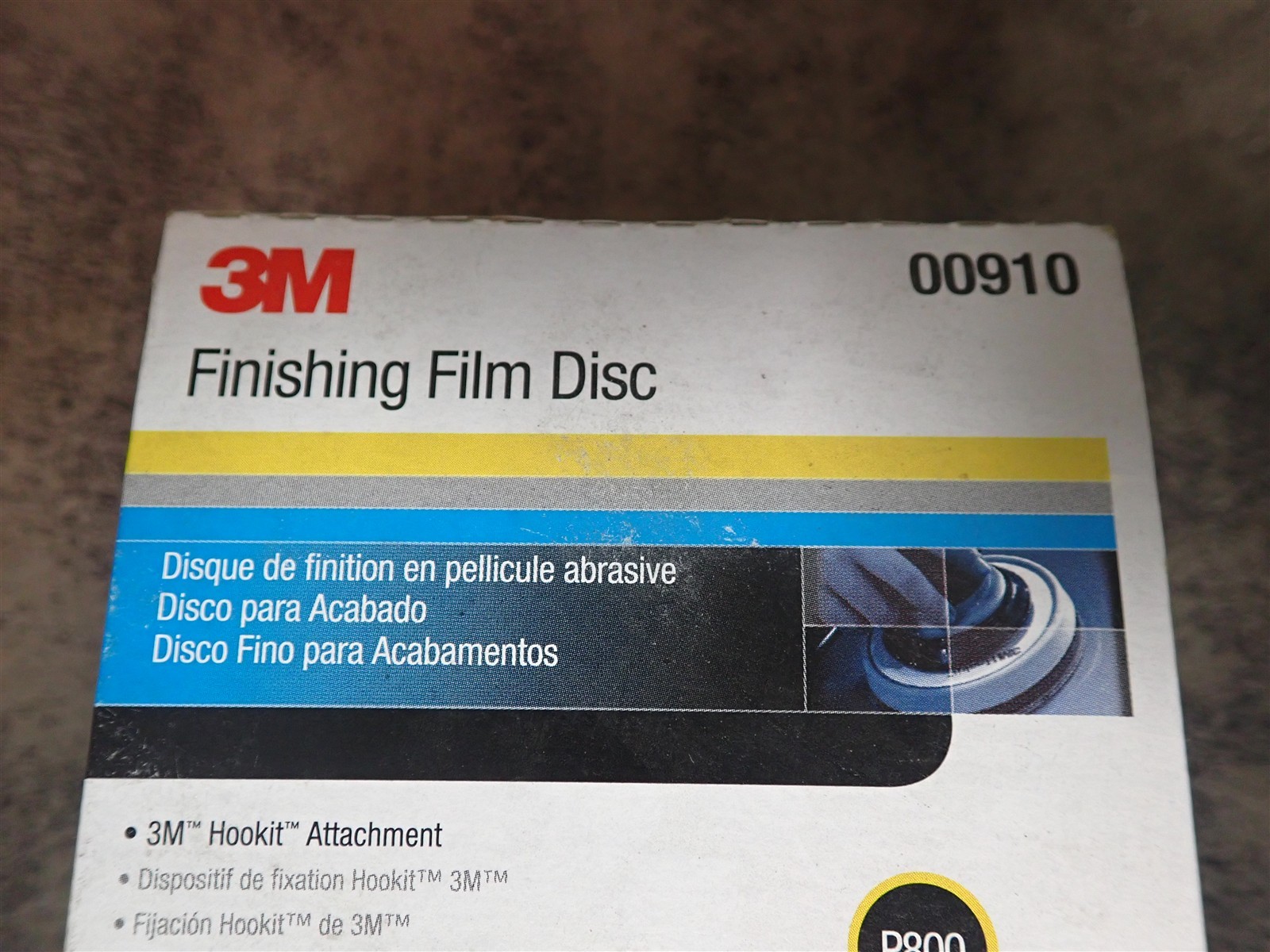 Case of 200 NEW 3M 00910 Hookit 260L Finishing Film Discs 3″ P800 Grit (O22)