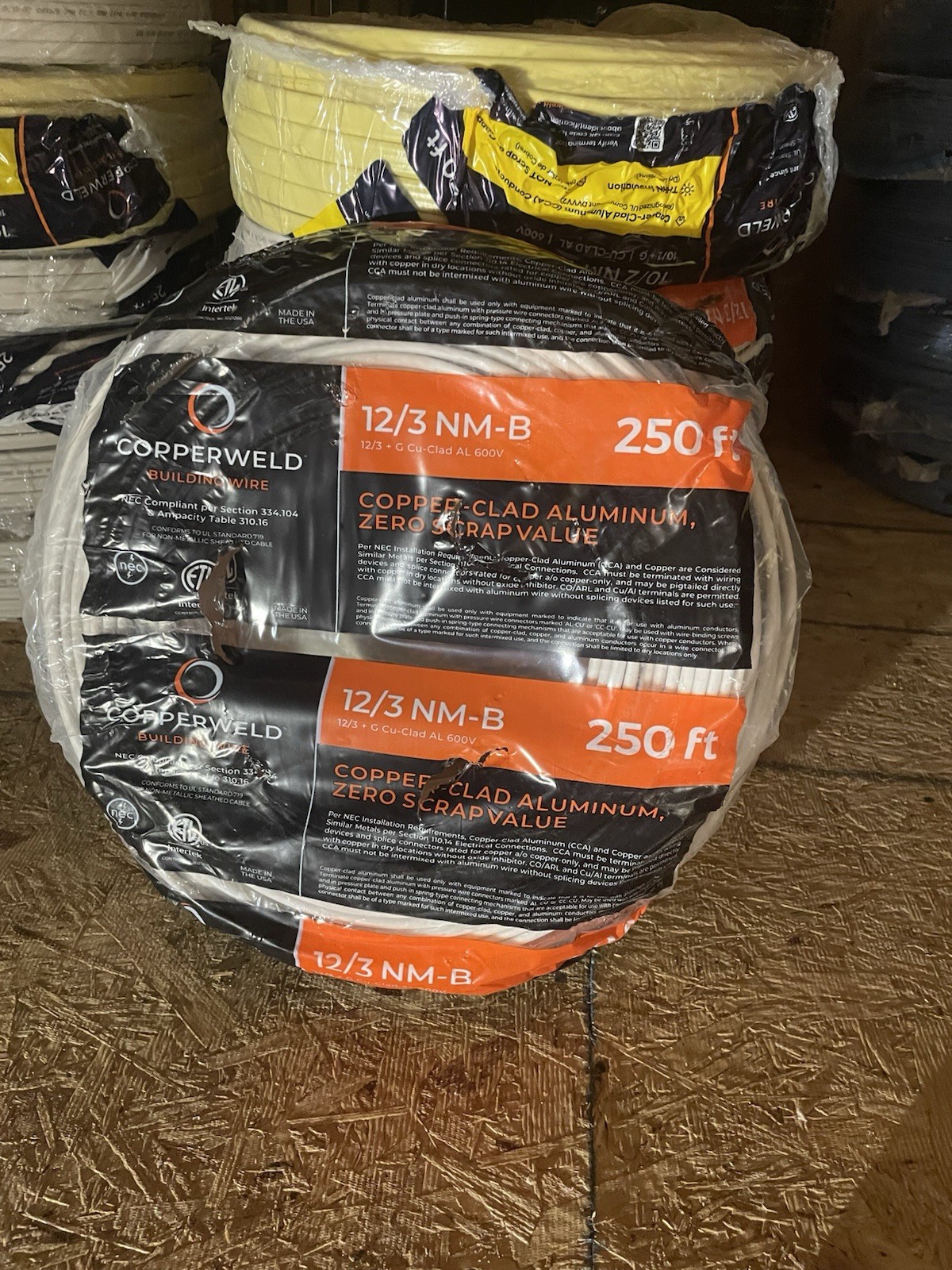 Copperweld 12 AWG 3-Conductor NM-B Copper-Clad Aluminum Building Wire 250 ft