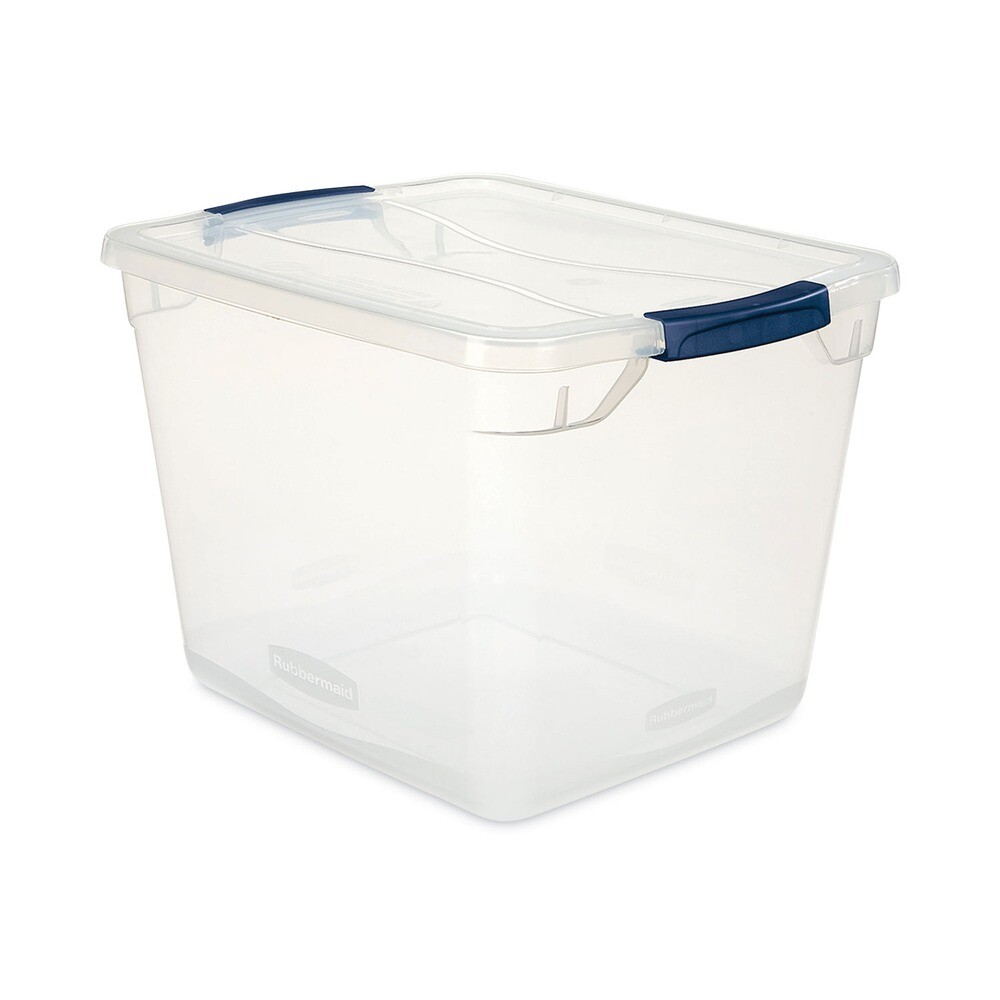 Rubbermaid RMCC300014 30 qt Clever Store Basic Latch-Lid Container – Clear New
