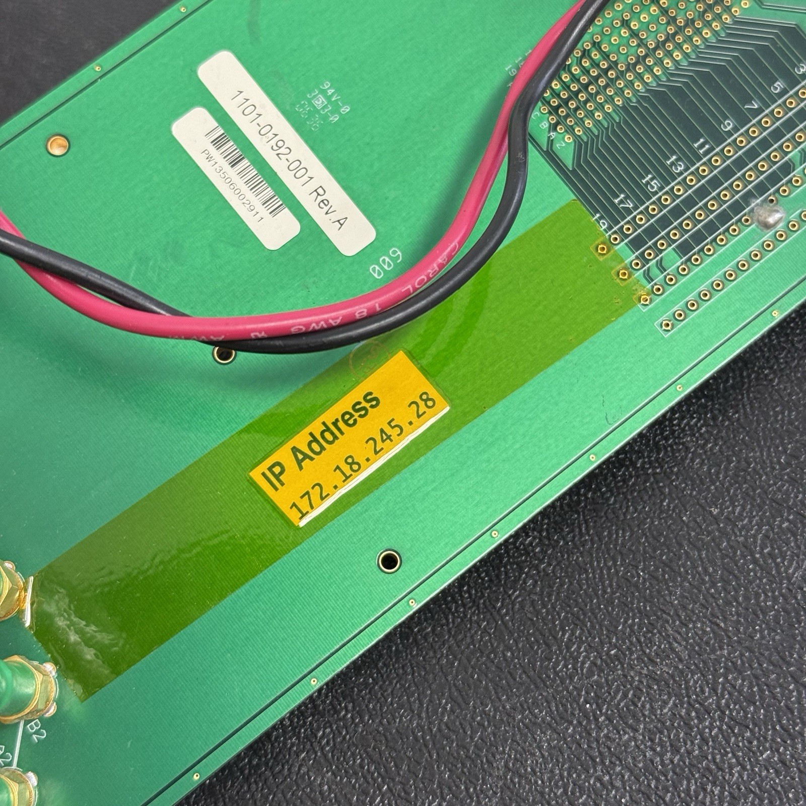 Test Station Interface Board 1101-0192-001 Rev A CPCVOA SMA Ports