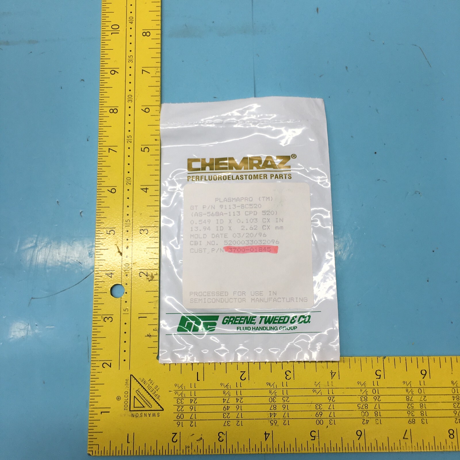 CHEMRAZ 9113-SC520 O-RING AS-568A-113 CPD 520, 2-113, 3700-01845, 158418