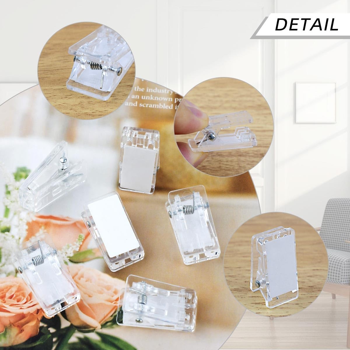20 Pcs Self Adhesive Clips for Wall Hanging Photo Tapestry Poster Paper