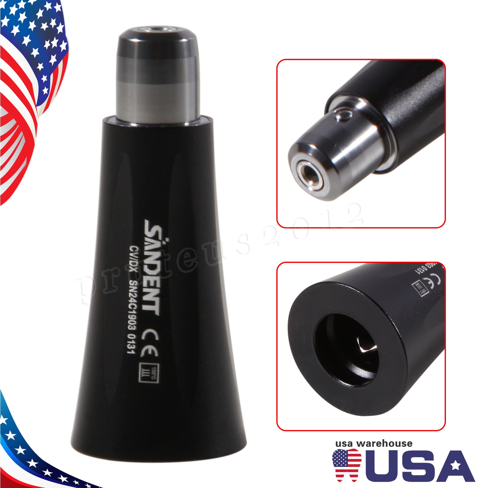1-10 Dental Hygiene Prophy Handpiece 4:1 Nose Cone 360° Swivel sandent Black
