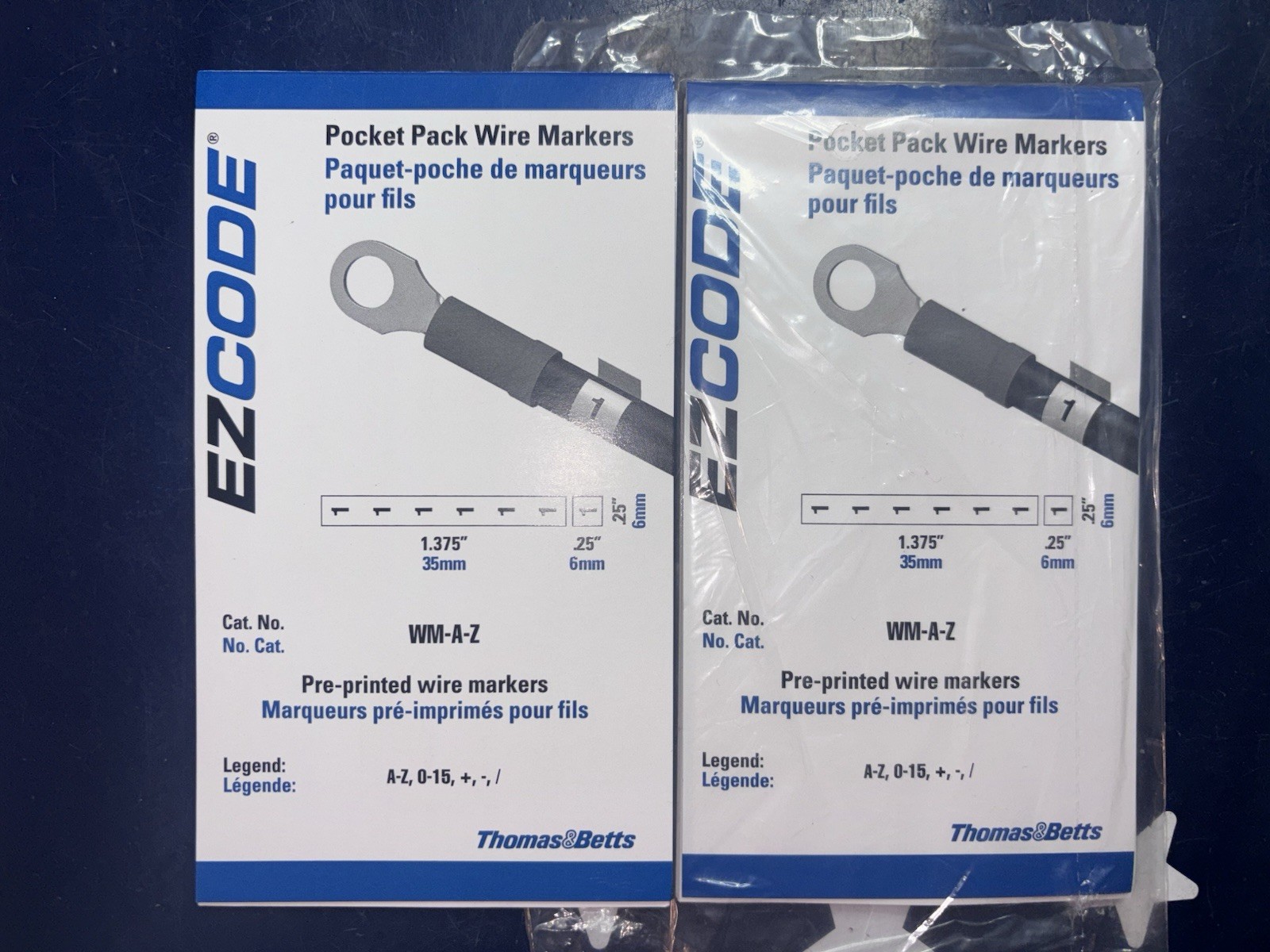 Two T&B WM-A-Z Preprinted Wire Marker Book #A-Z 0-15 10 Page Book TWO BOOKS