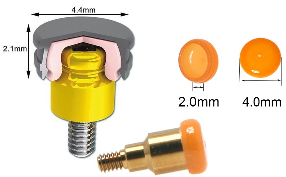 US Dental fit Zest Locator Extended Range Retention Male Cap Inserts 0.8Lbs Kit