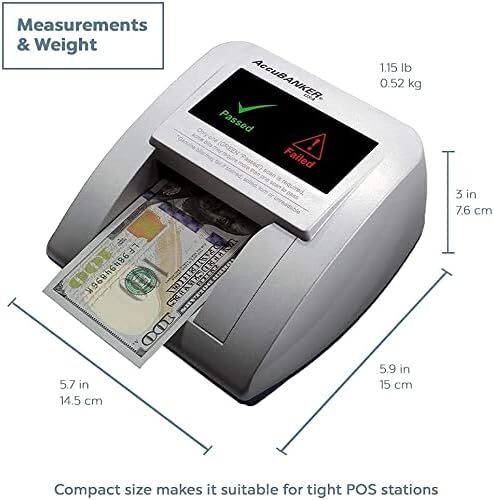 AccuBANKER D470 7-Point Counterfeit Bill Detector, Commercial Grade, UL Listed