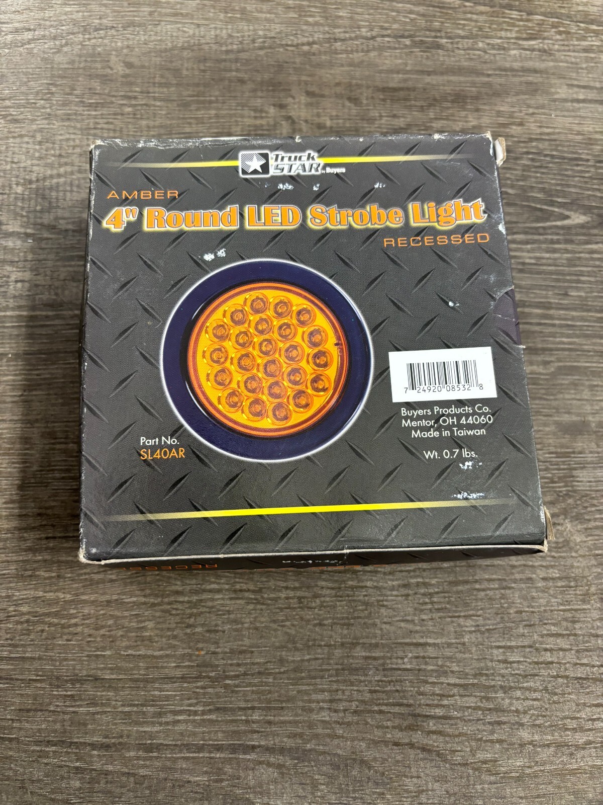 Buyers Amber 4″ Round LED Strobe Light SL40AR
