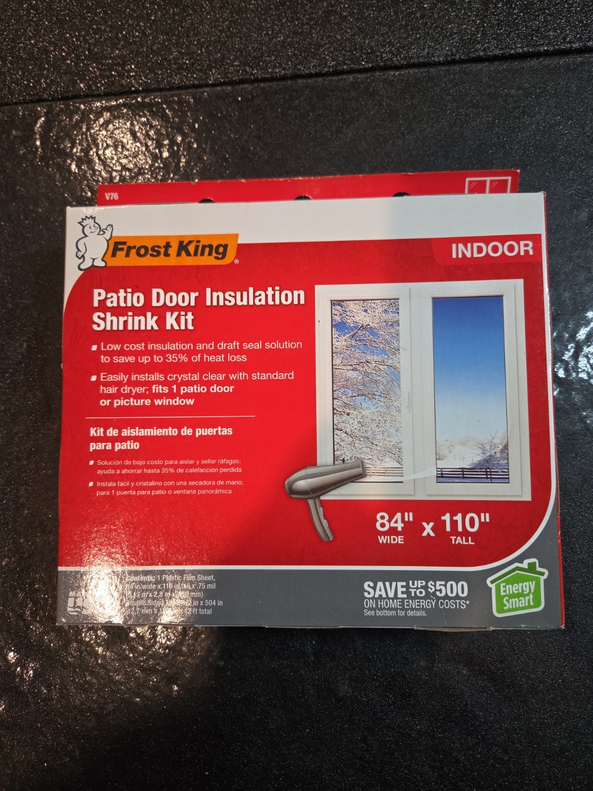 Frost King Clear Shrink Indoor Patio Door Insulator Kit 84 in. W X 110 in. L
