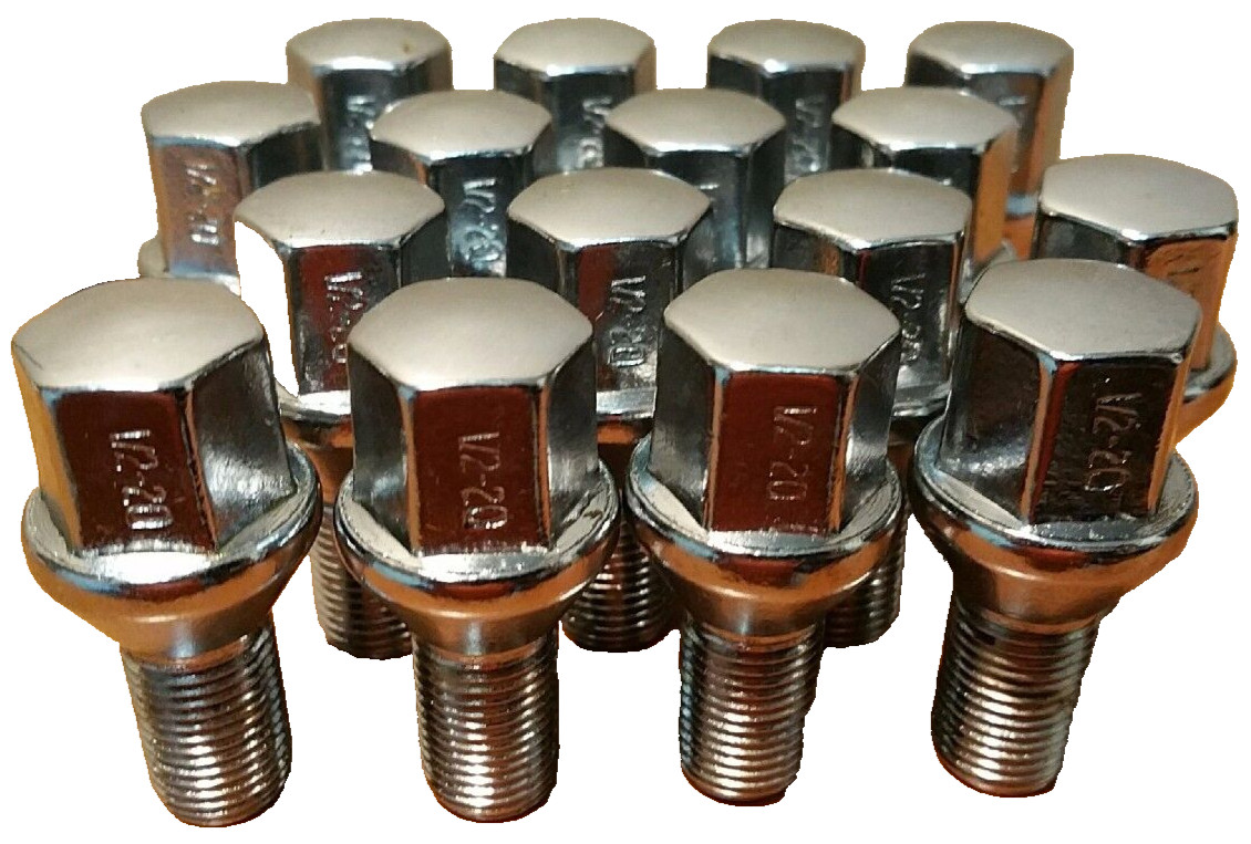 sixteen 1/2×20 CHROME LUG STUDs fits many types of farm equipment wagon trailer